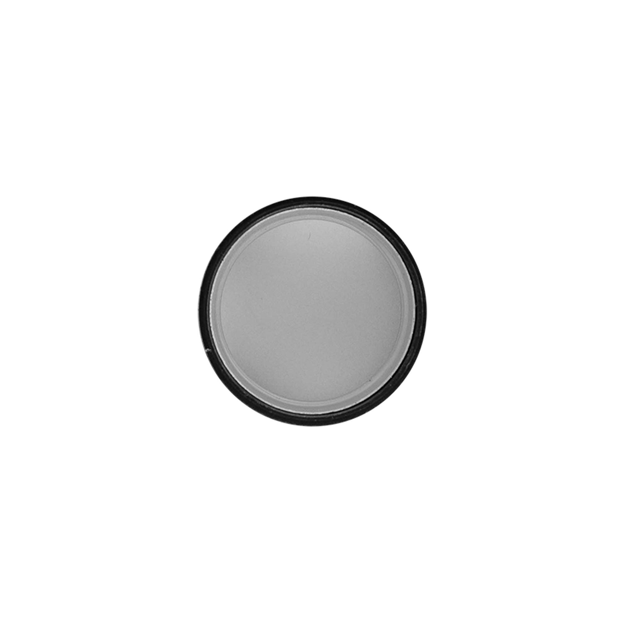 Schroefsluiting, metaal-kunststof, zilver, voor monding: PP 28