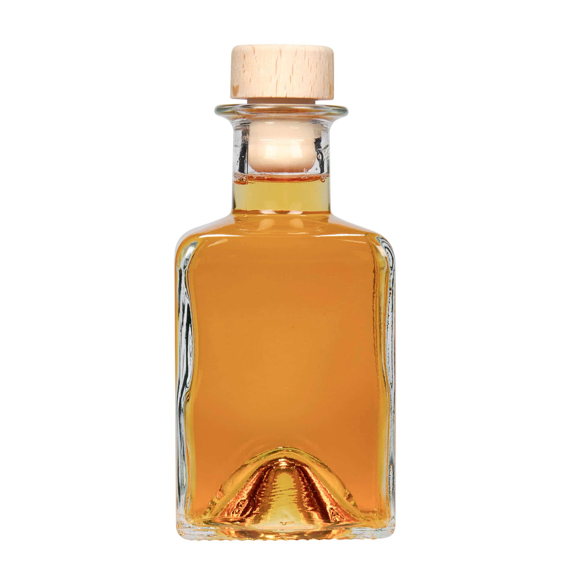 200 ml glazen fles 'Kubica', vierkant, hals: kurk