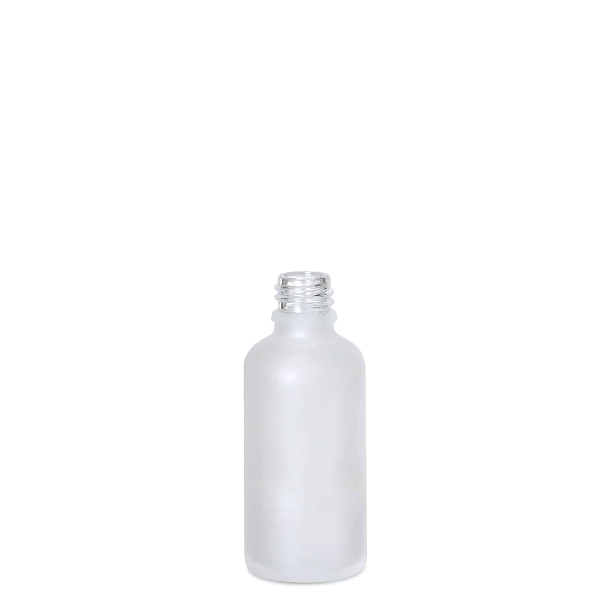 50 ml medicijnfles, glas, mat, hals: DIN 18