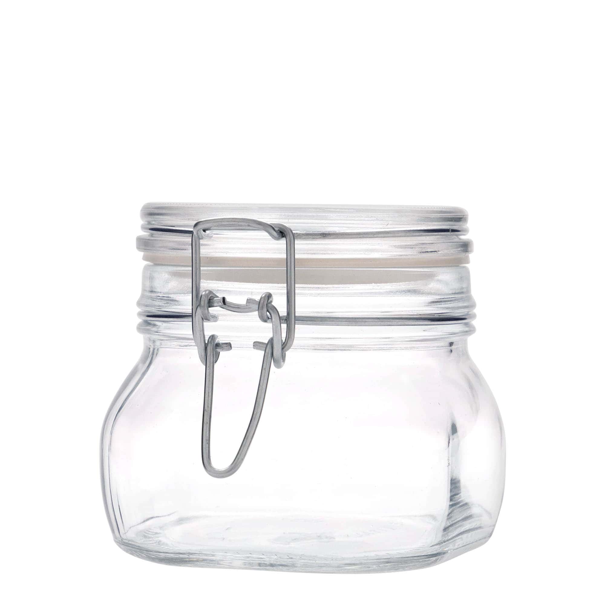 500 ml Drahtbügelglas 'Fido', vierkant, opening: draaisluiting met beugel