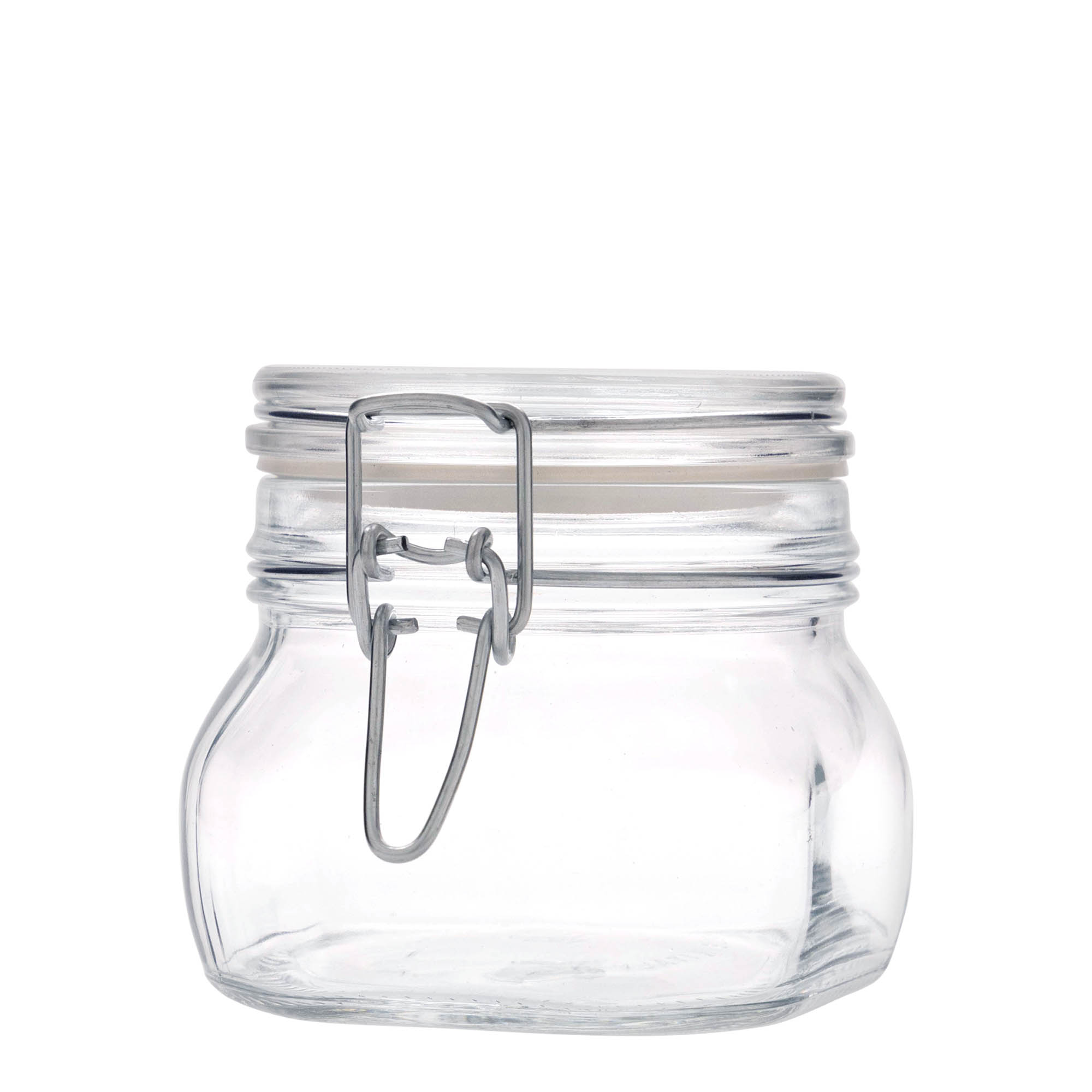 500 ml Drahtbügelglas 'Fido', vierkant, opening: draaisluiting met beugel
