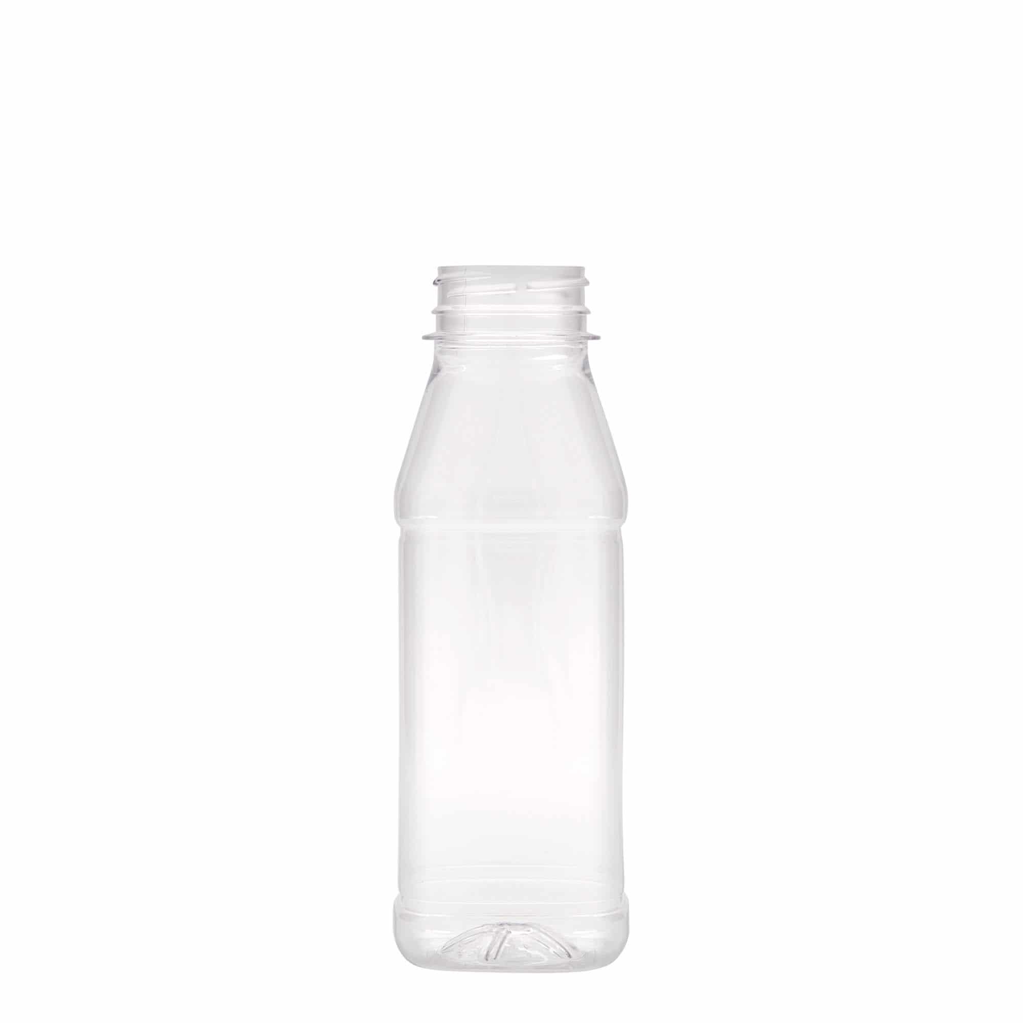 Petfles 'Milk and Juice Carré', 330 ml, vierkant, kunststof, monding: 38 mm Petfles 'Milk and Juice Carré', 330 ml, vierkant, kunststof, monding: 38 mm