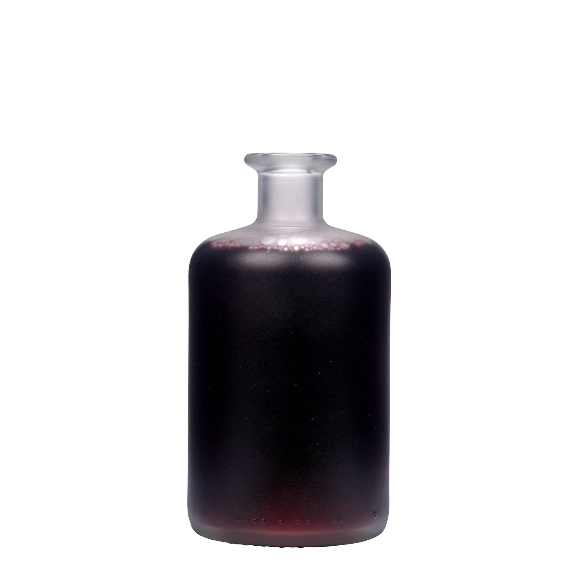 500 ml glazen apothekersfles, geëtst, opening: kurk 500 ml glazen apothekersfles, geëtst, opening: kurk