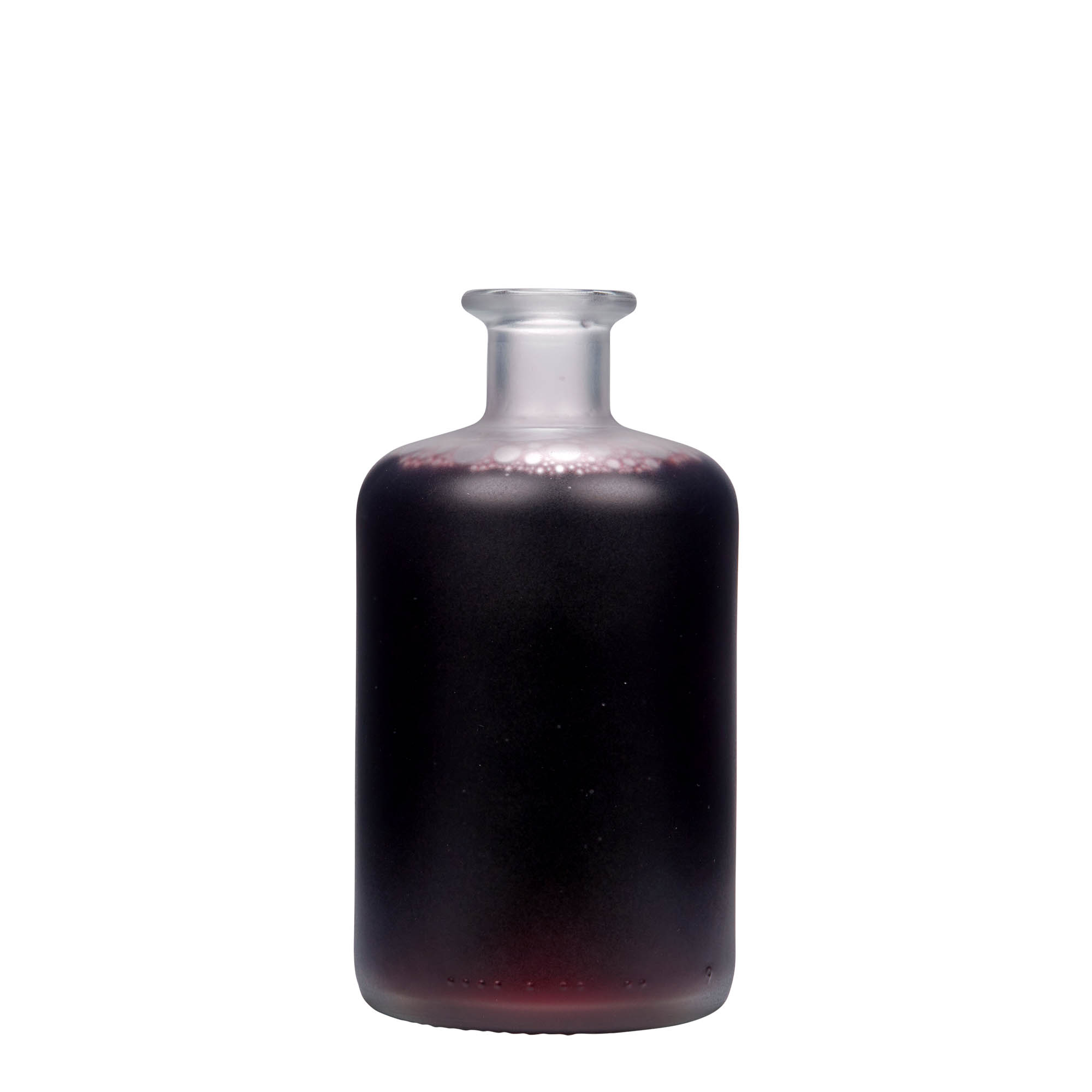 500 ml glazen apothekersfles, geëtst, opening: kurk