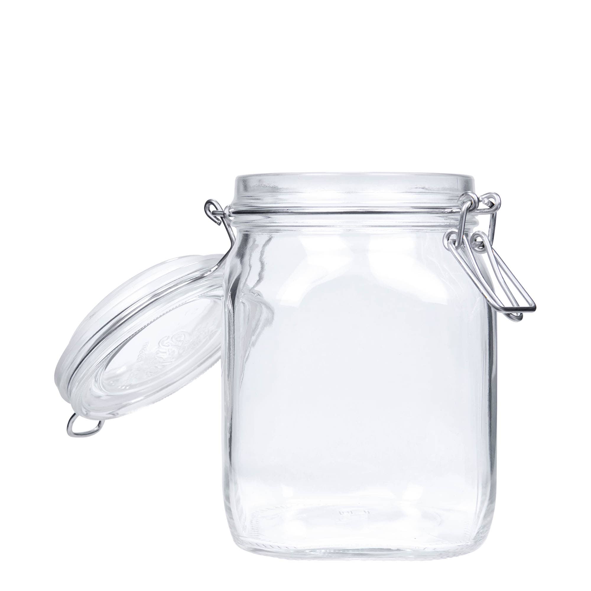 1.000 ml beugelfles 'Fido', vierkant, opening: beugelsluiting