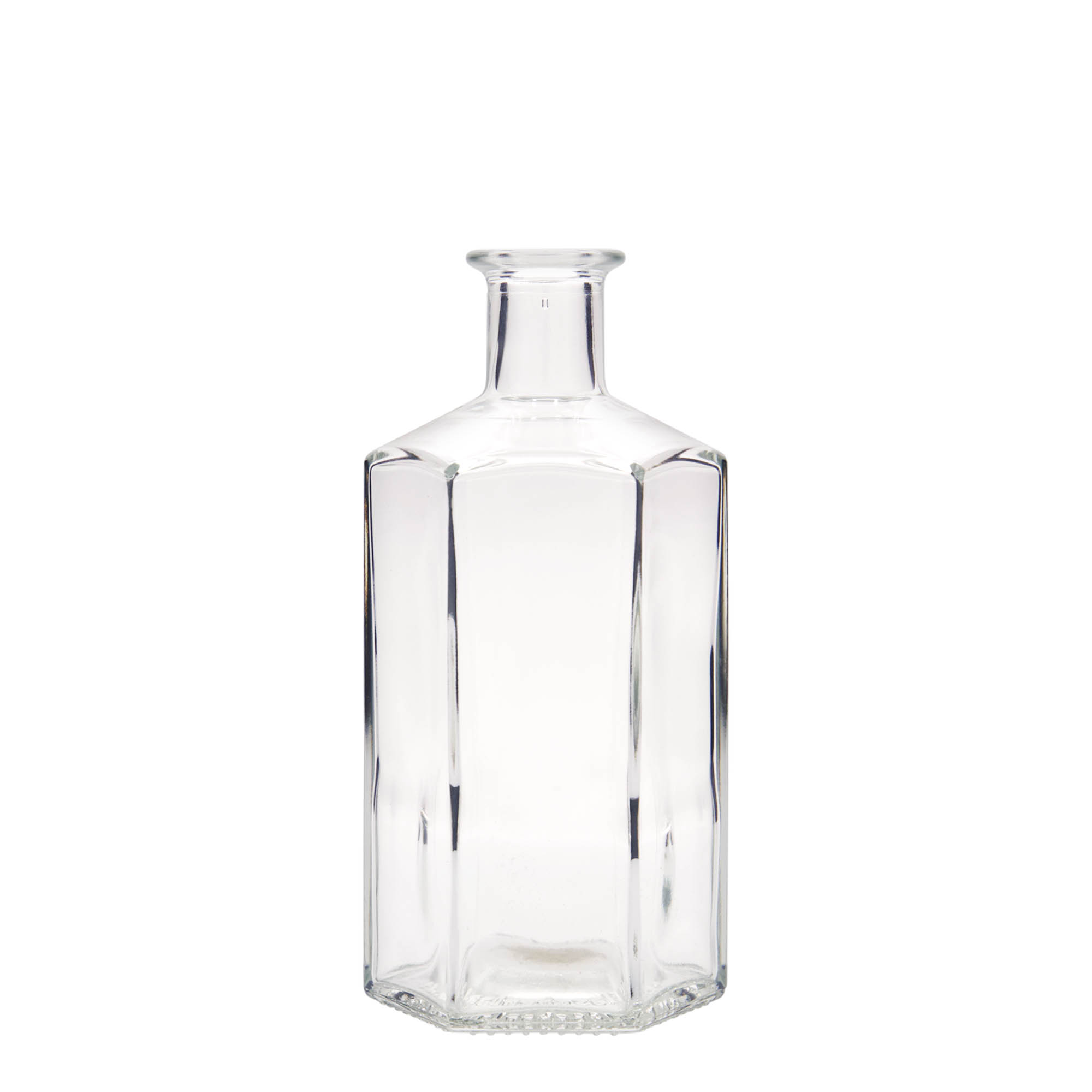 500 ml glazen fles apotheker 'Jimmy', zeshoekig, opening: kurk