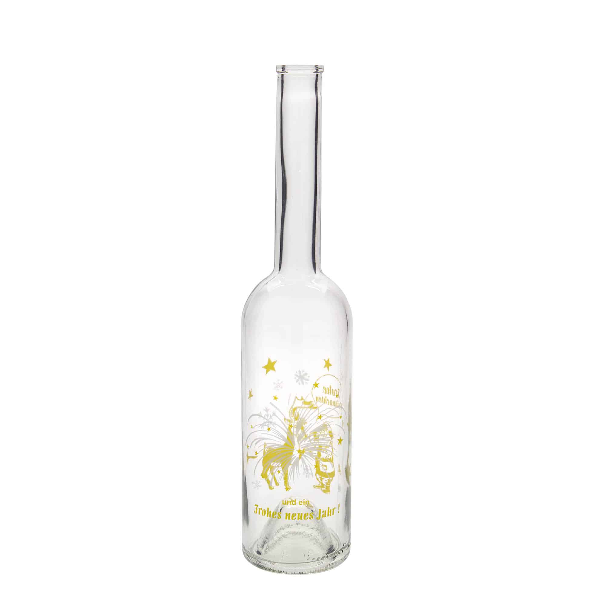 500 ml glazen fles 'Opera', motief: vuurwerk, opening: kurk
