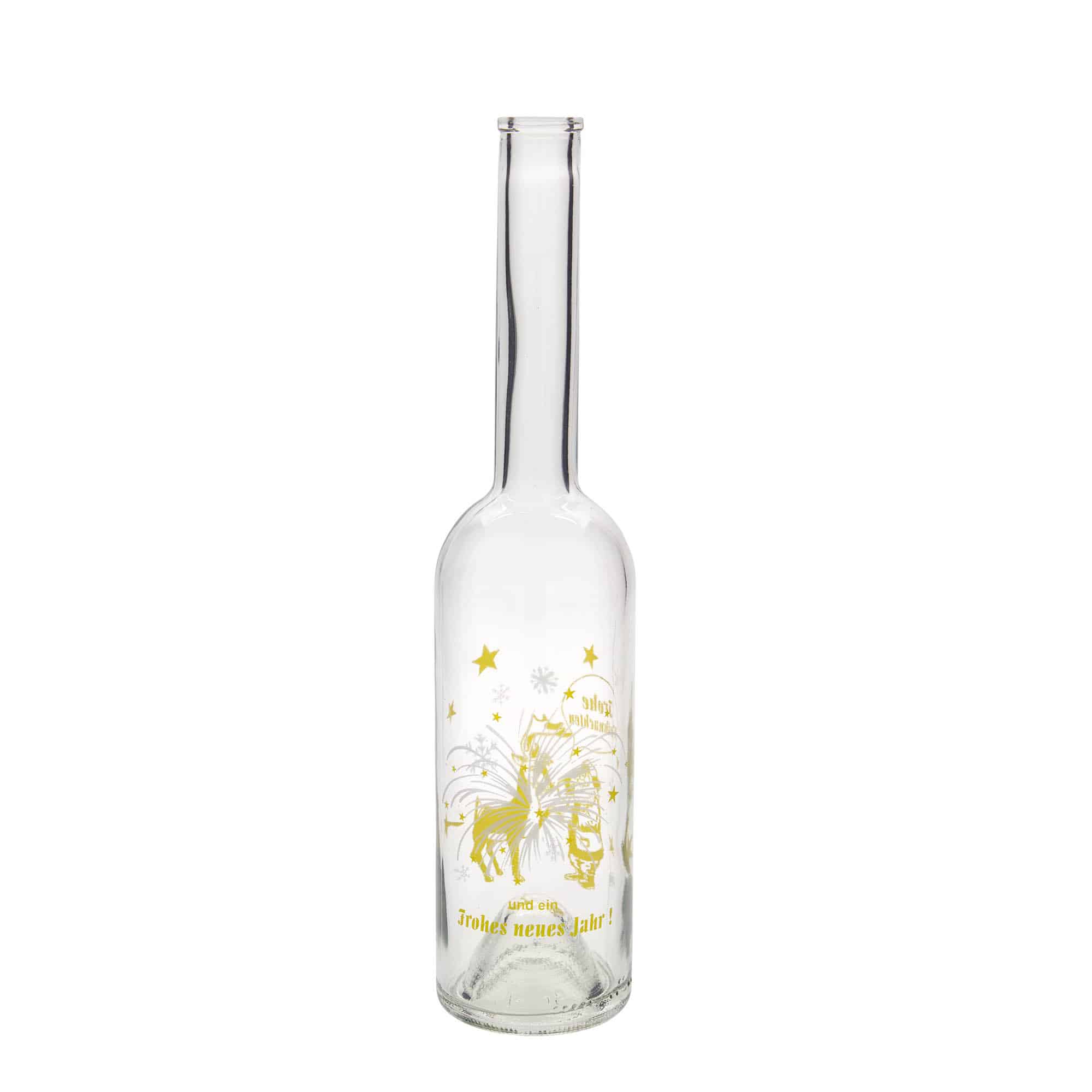 500 ml glazen fles 'Opera', motief: vuurwerk, opening: kurk
