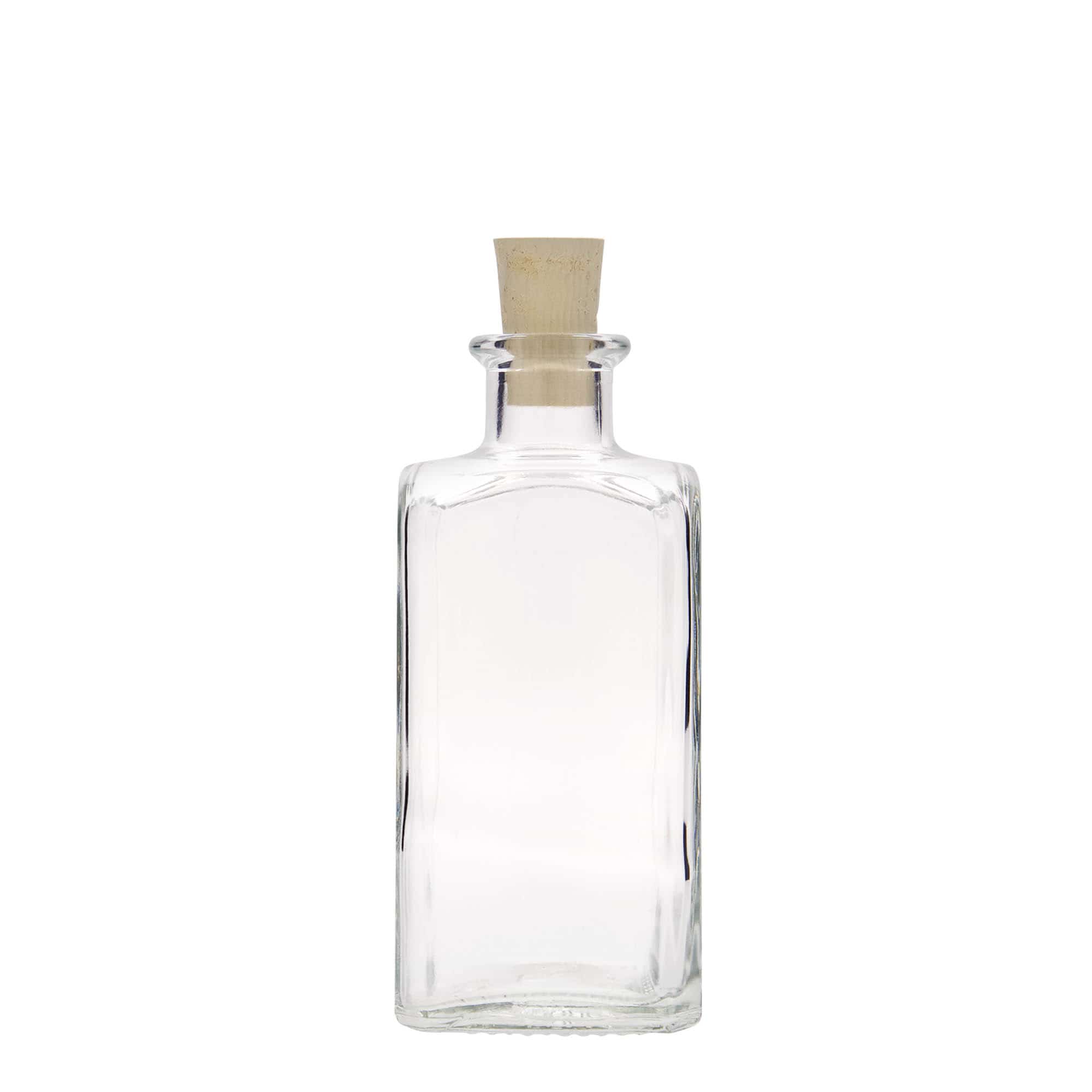 250 ml glazen fles Apotheker Carré, vierkant, opening: kurk