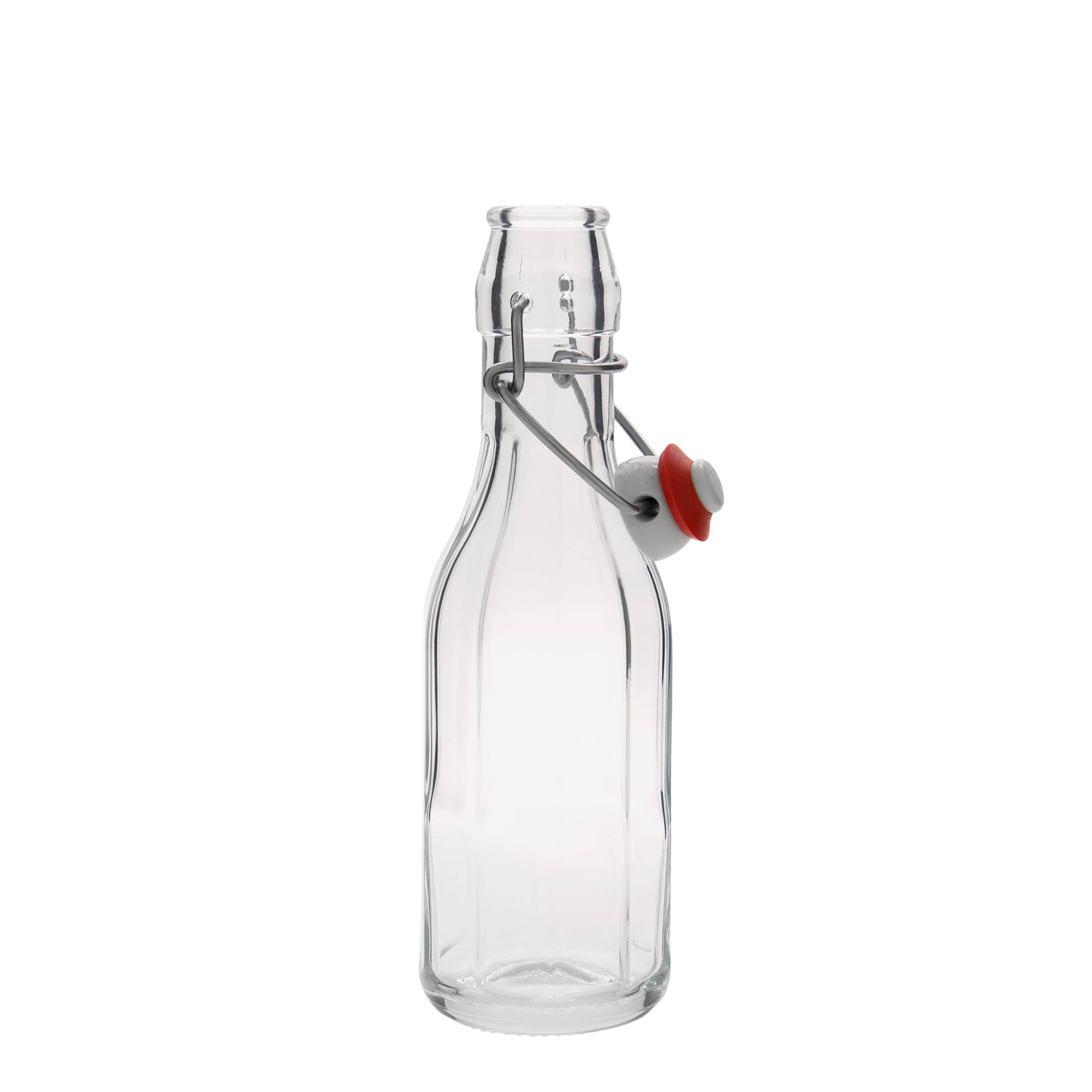 250 ml glazen fles 'Bravo', tienhoekig, opening: beugelsluiting 250 ml glazen fles 'Bravo', tienhoekig, opening: beugelsluiting