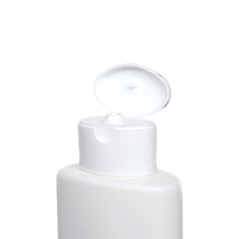 Plastic fles 'Indy', 250 ml, ovaal, HDPE, wit, monding: schroefsluiting