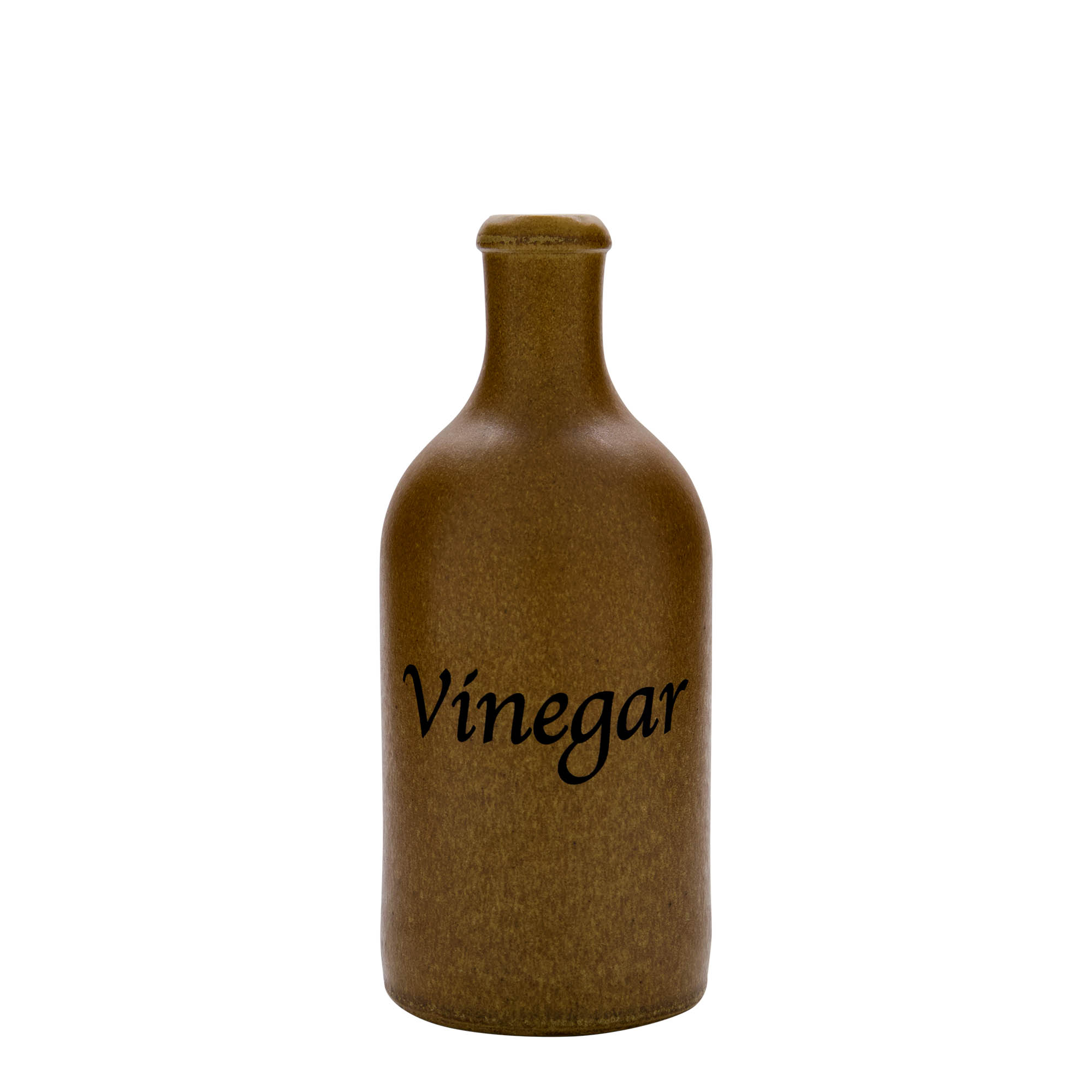 500 ml Tonkruik, motief: azijn, steengoed, bruin-kristal, monding: kurk 500 ml Tonkruik, motief: azijn, steengoed, bruin-kristal, monding: kurk