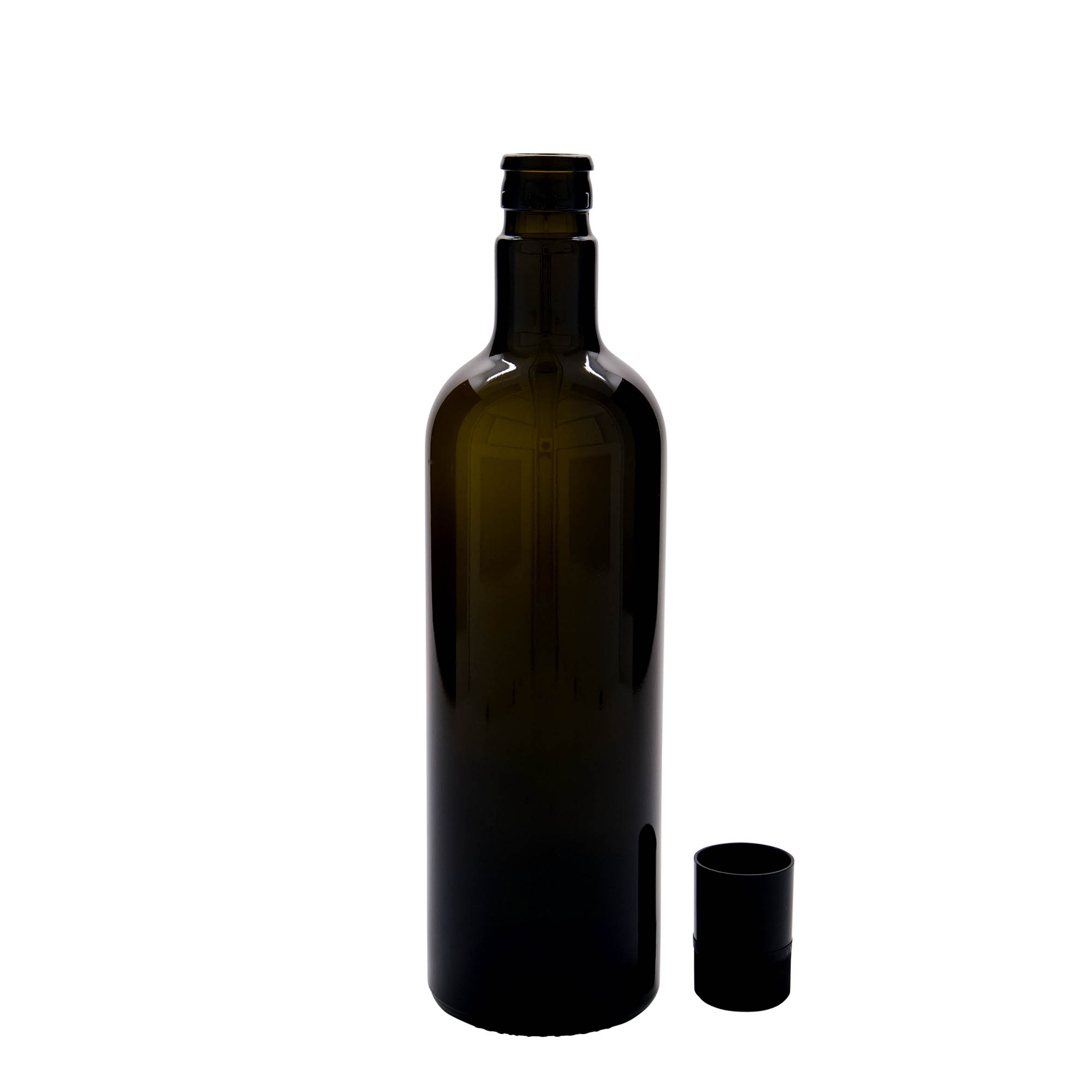 750 ml azijn-/oliefles 'Willy New', glas, antiekgroen, hals: DOP