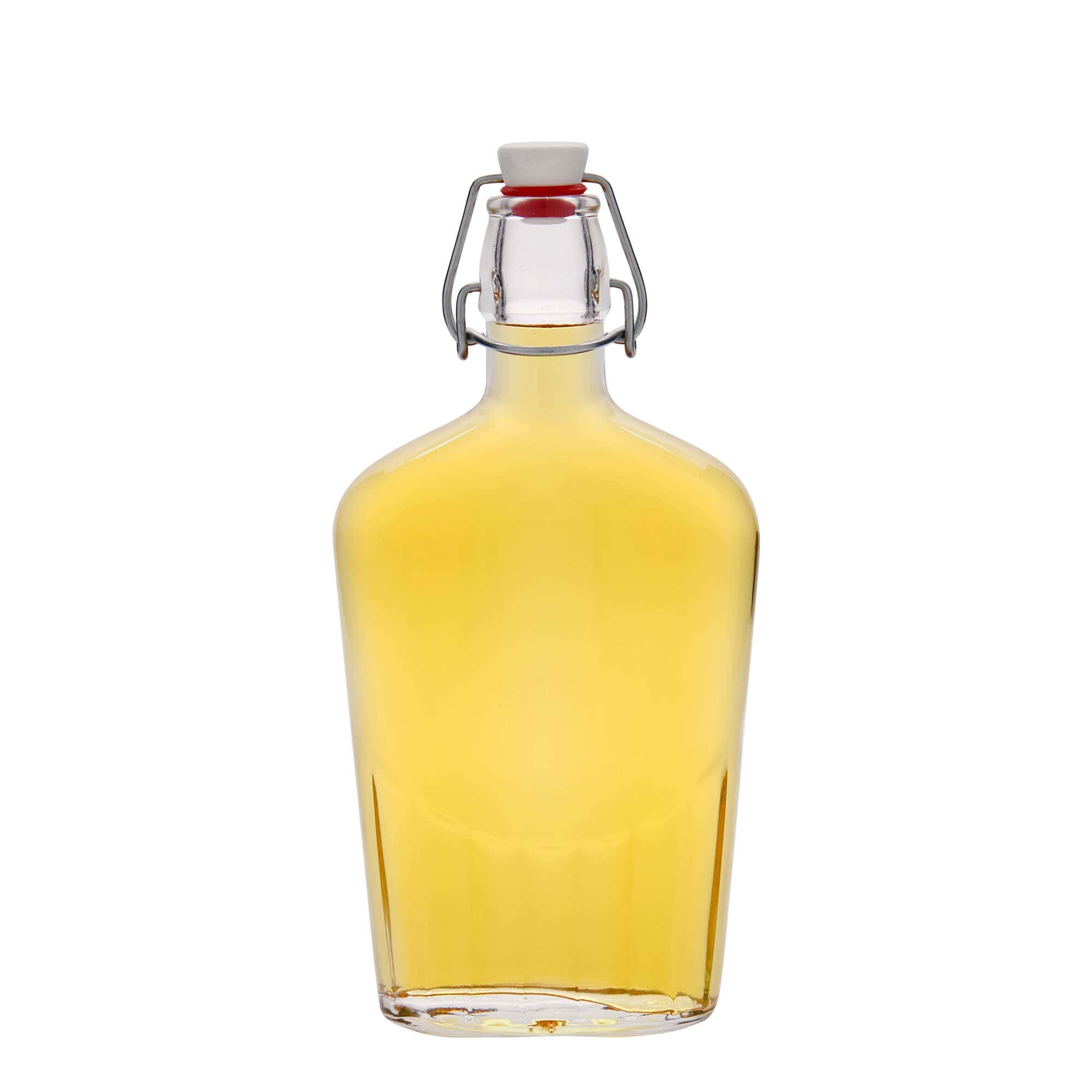 Glazen fles 'Fiaschetta', 500 ml, ovaal, monding: beugelsluiting