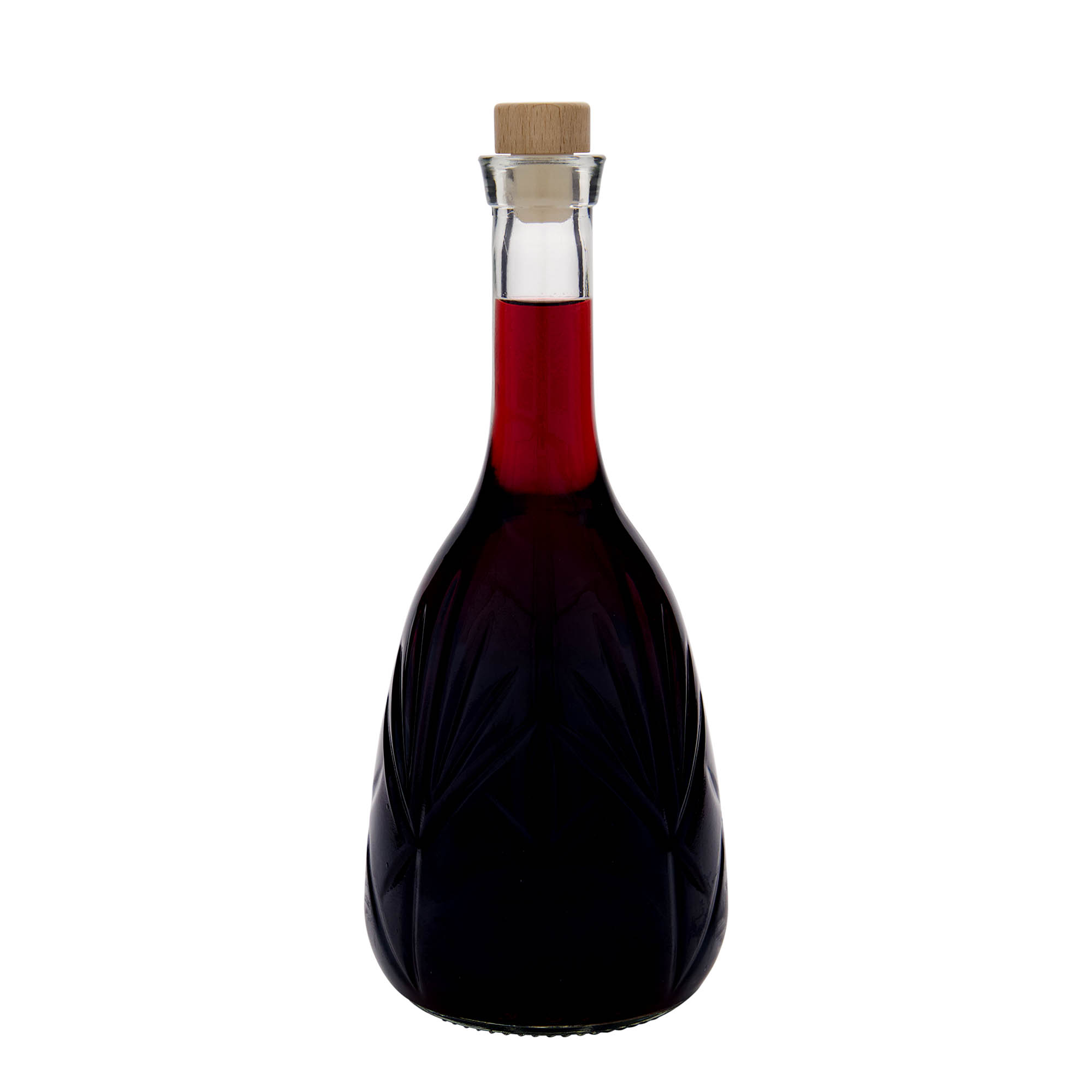1.000 ml glazen fles 'Reliefa', monding: kurk