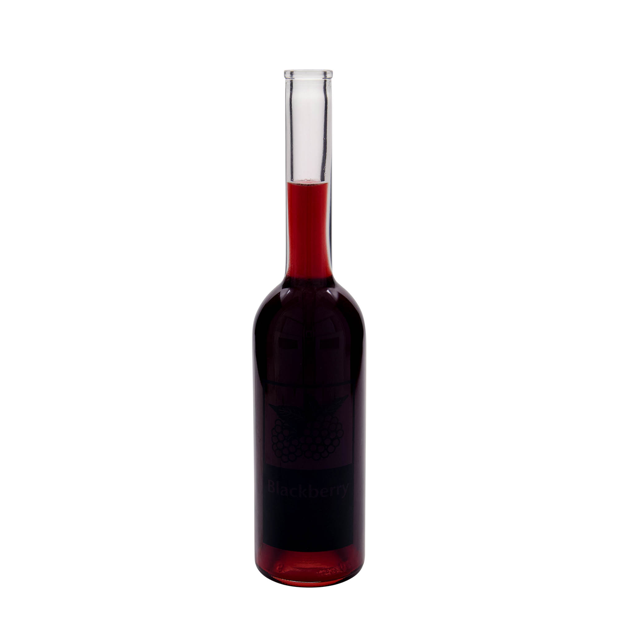 500 ml glazen fles 'Opera', motief: braam, hals: kurk 500 ml glazen fles 'Opera', motief: braam, hals: kurk