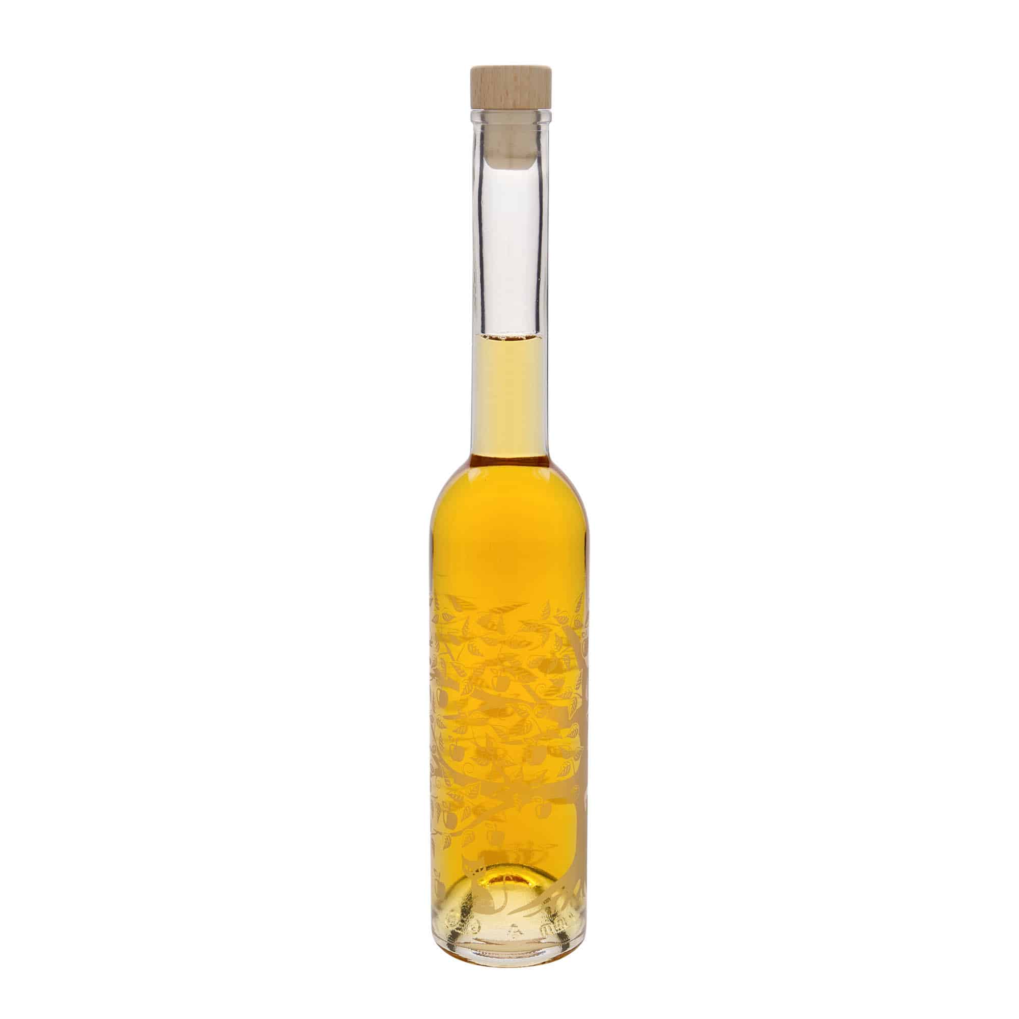 350 ml glazen fles 'Opera', motief: appelboom, opening: kurk