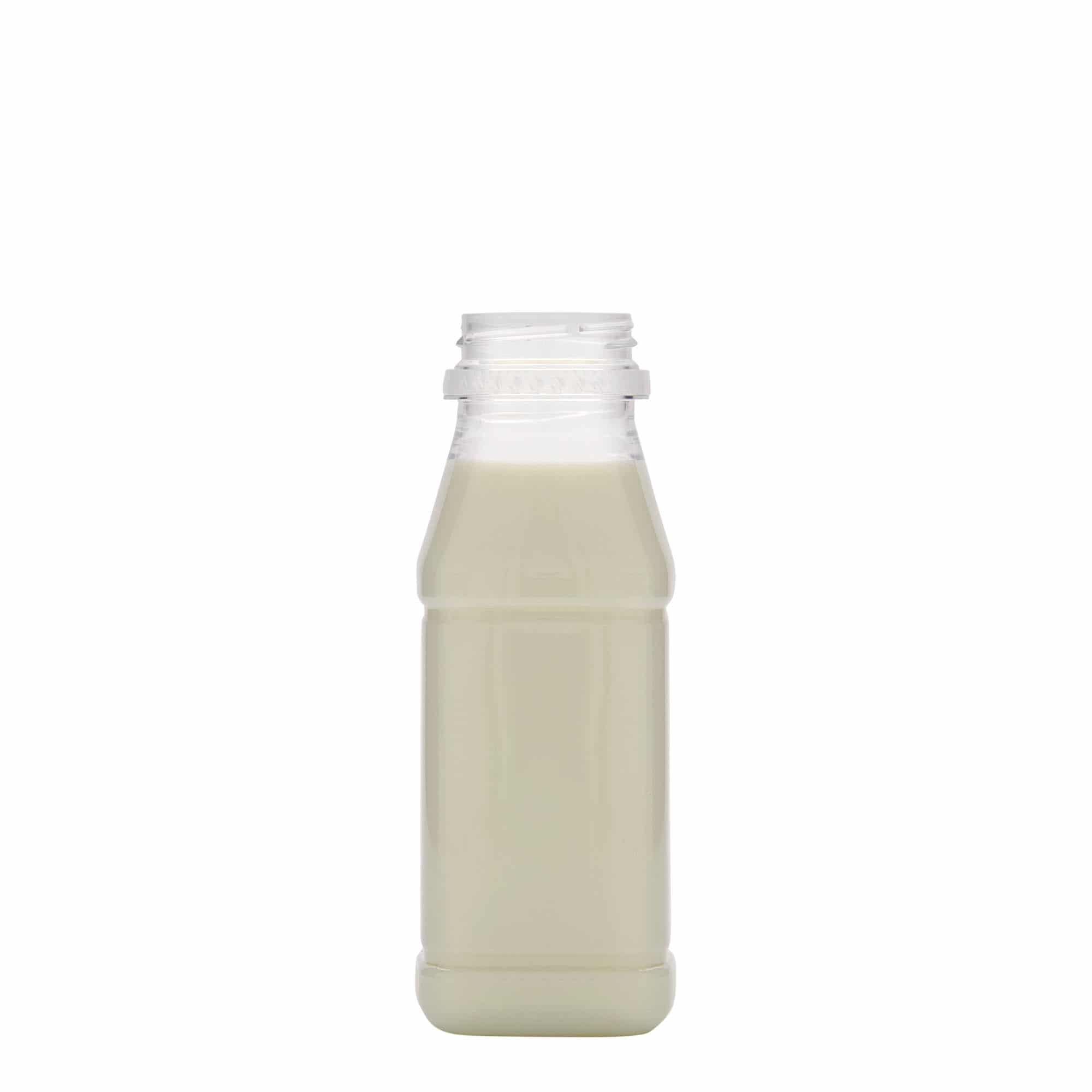 250 ml PET-fles 'Milk and Juice Carré', vierkant, kunststof, hals: 38 mm