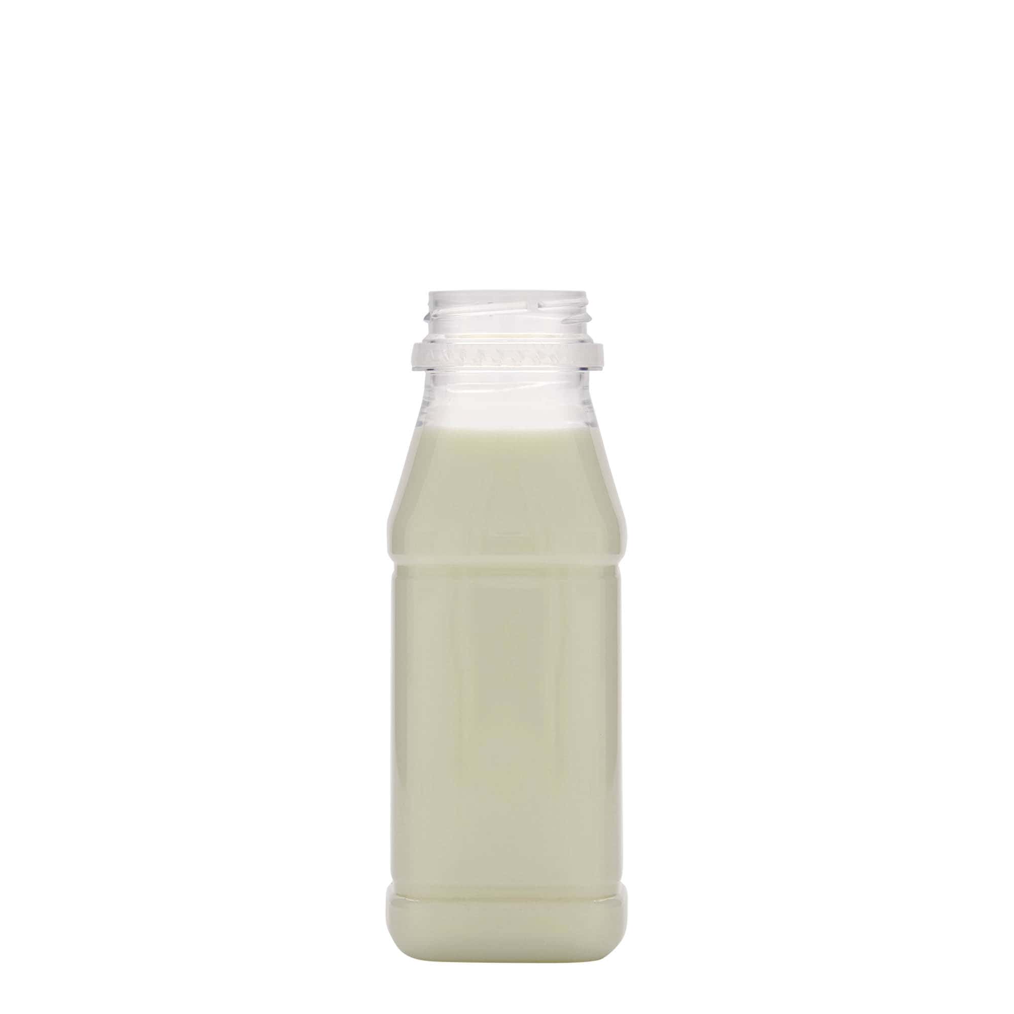 250 ml PET-fles 'Milk and Juice Carré', vierkant, kunststof, hals: 38 mm 250 ml PET-fles 'Milk and Juice Carré', vierkant, kunststof, hals: 38 mm