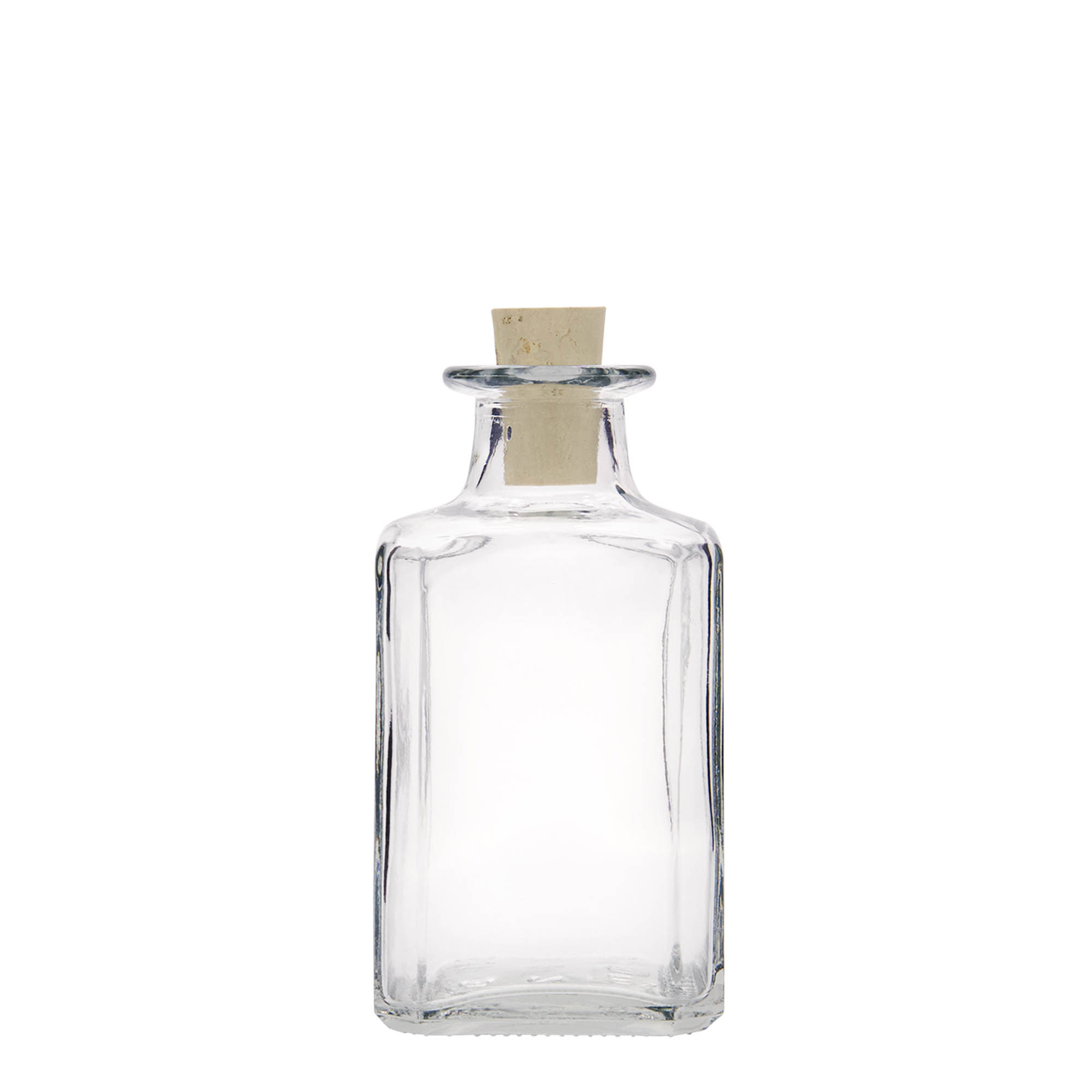 250 ml glazen fles 'Torben', vierkant, opening: kurk 250 ml glazen fles 'Torben', vierkant, opening: kurk