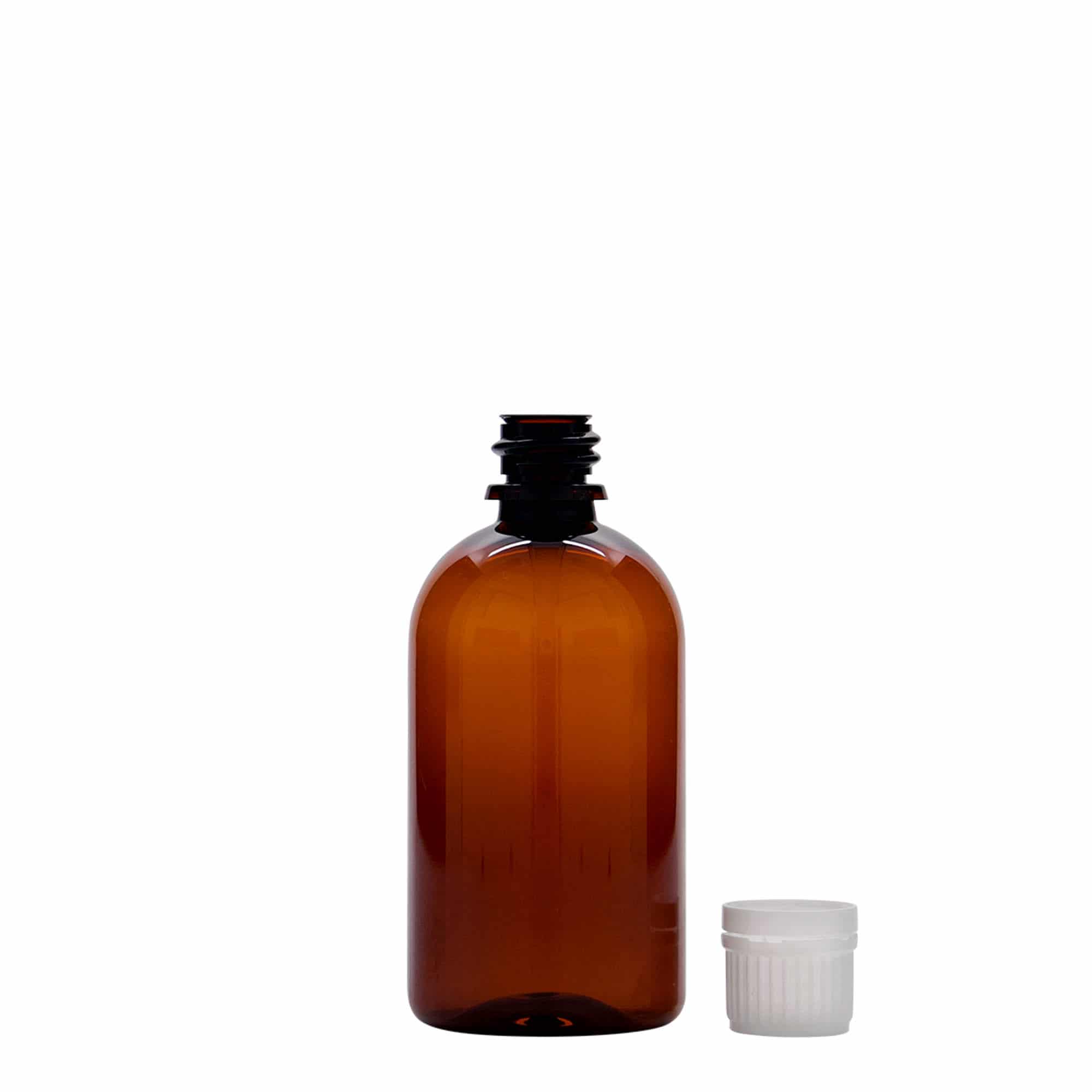 100 ml PET-medische fles 'Easy Living', bruin, kunststof, opening: DIN 18