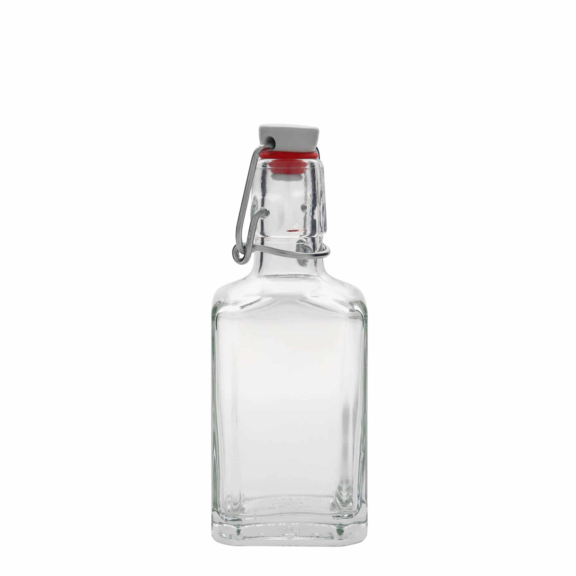 Glazen fles 'Rialto', 250 ml, vierkant, monding: beugelsluiting