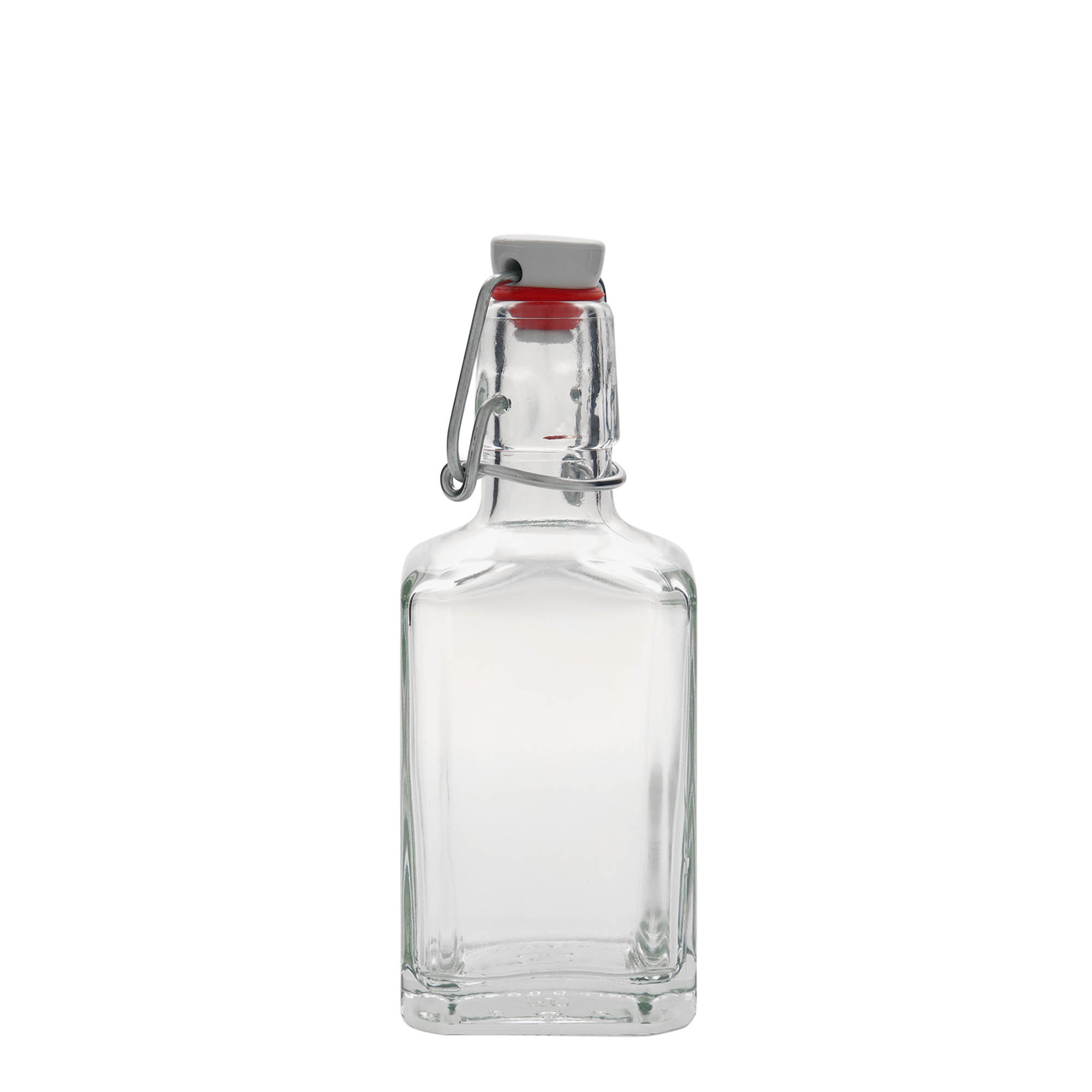 250 ml glazen fles 'Rialto', vierkant, opening: beugelsluiting 250 ml glazen fles 'Rialto', vierkant, opening: beugelsluiting