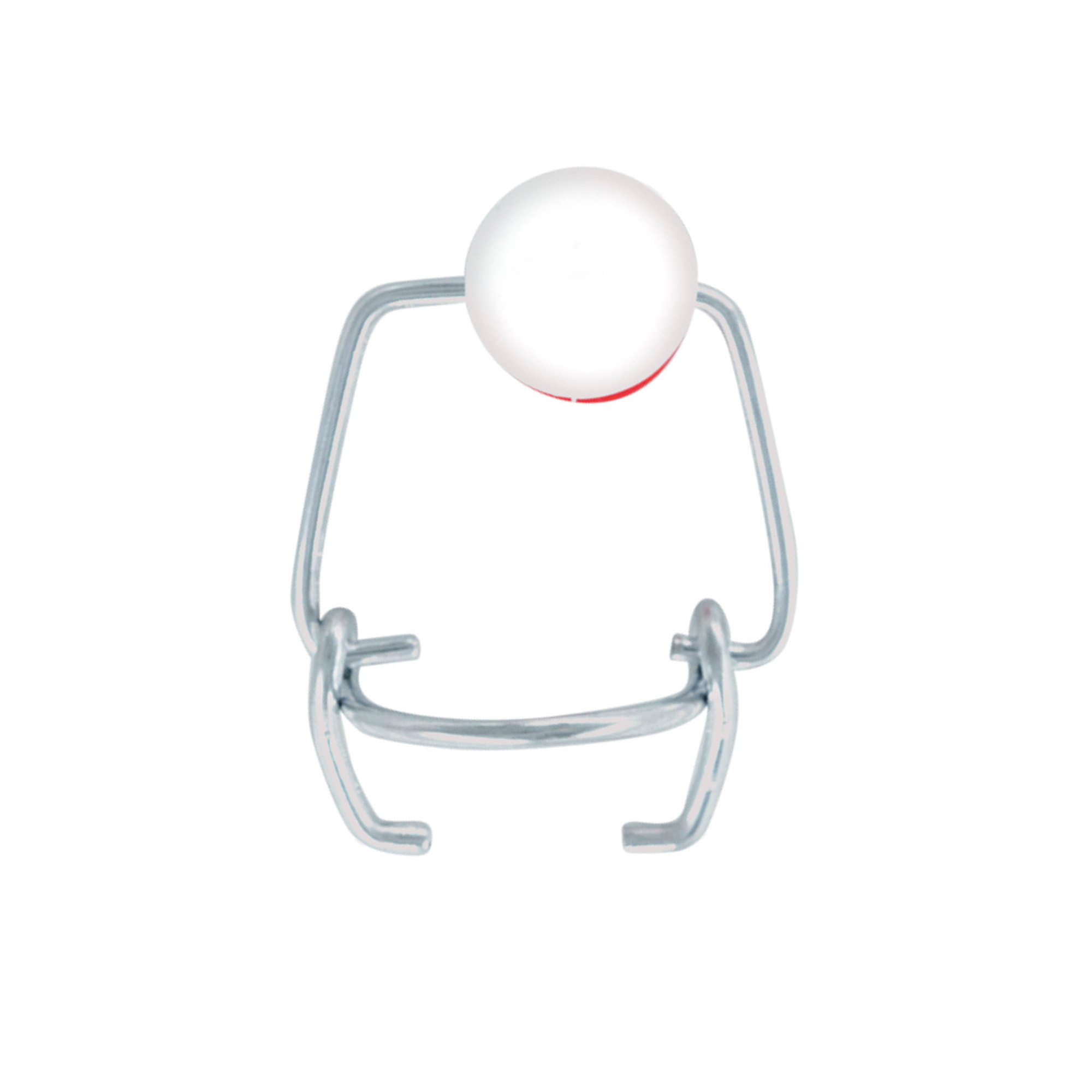 Mini klembevestiging, kunststof, rood-wit