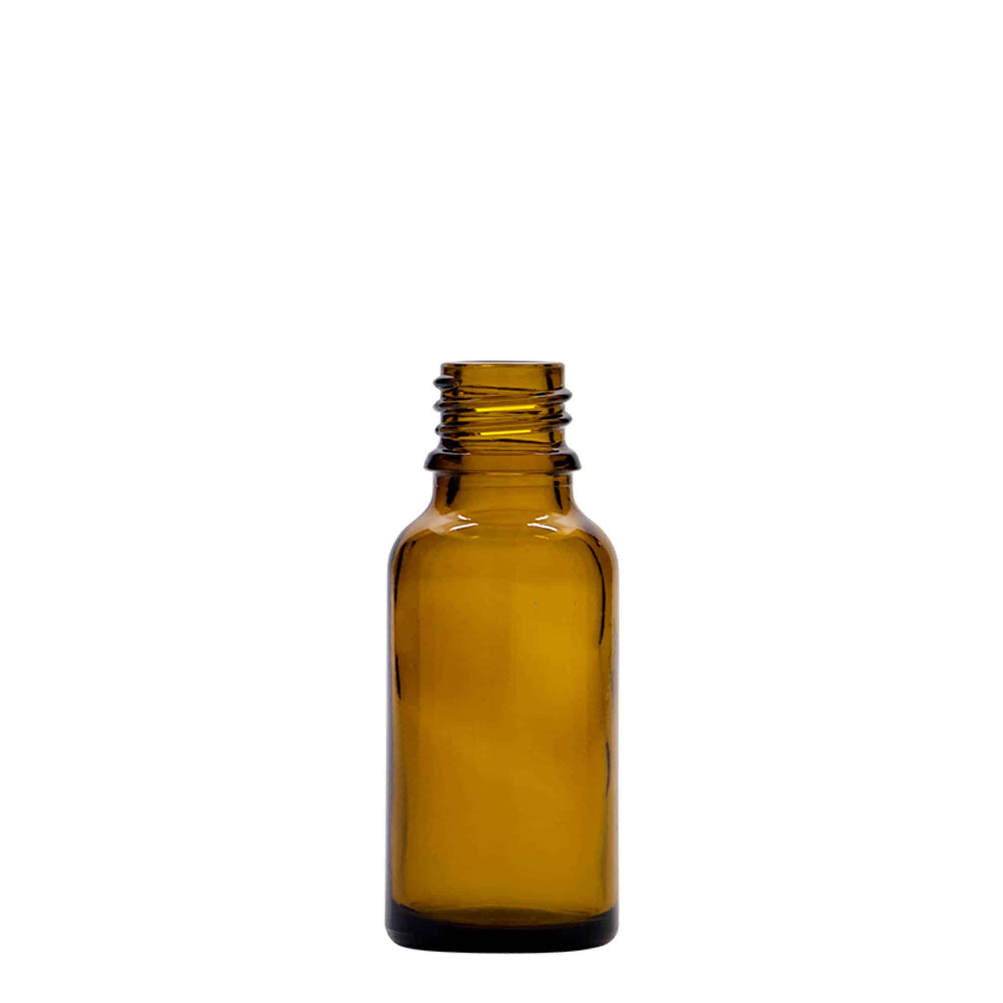20 ml pipetflesje medicijn, glas, bruin, opening: DIN 18