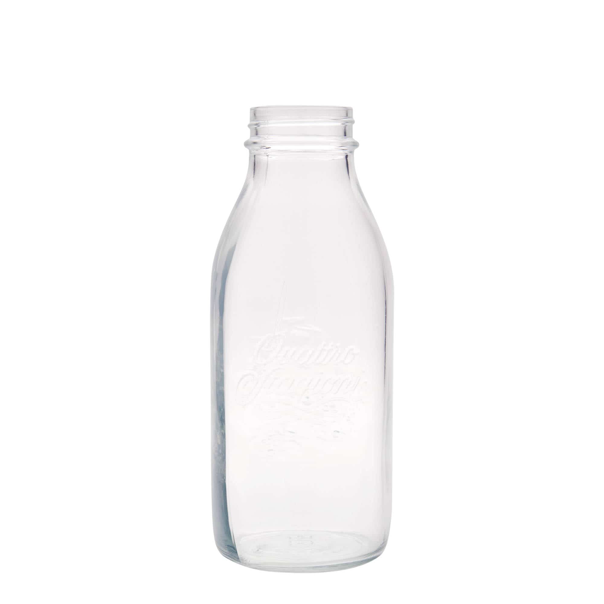 Glazen fles 'Quattro Stagioni', 1000 ml, monding: schroefsluiting Glazen fles 'Quattro Stagioni', 1000 ml, monding: schroefsluiting
