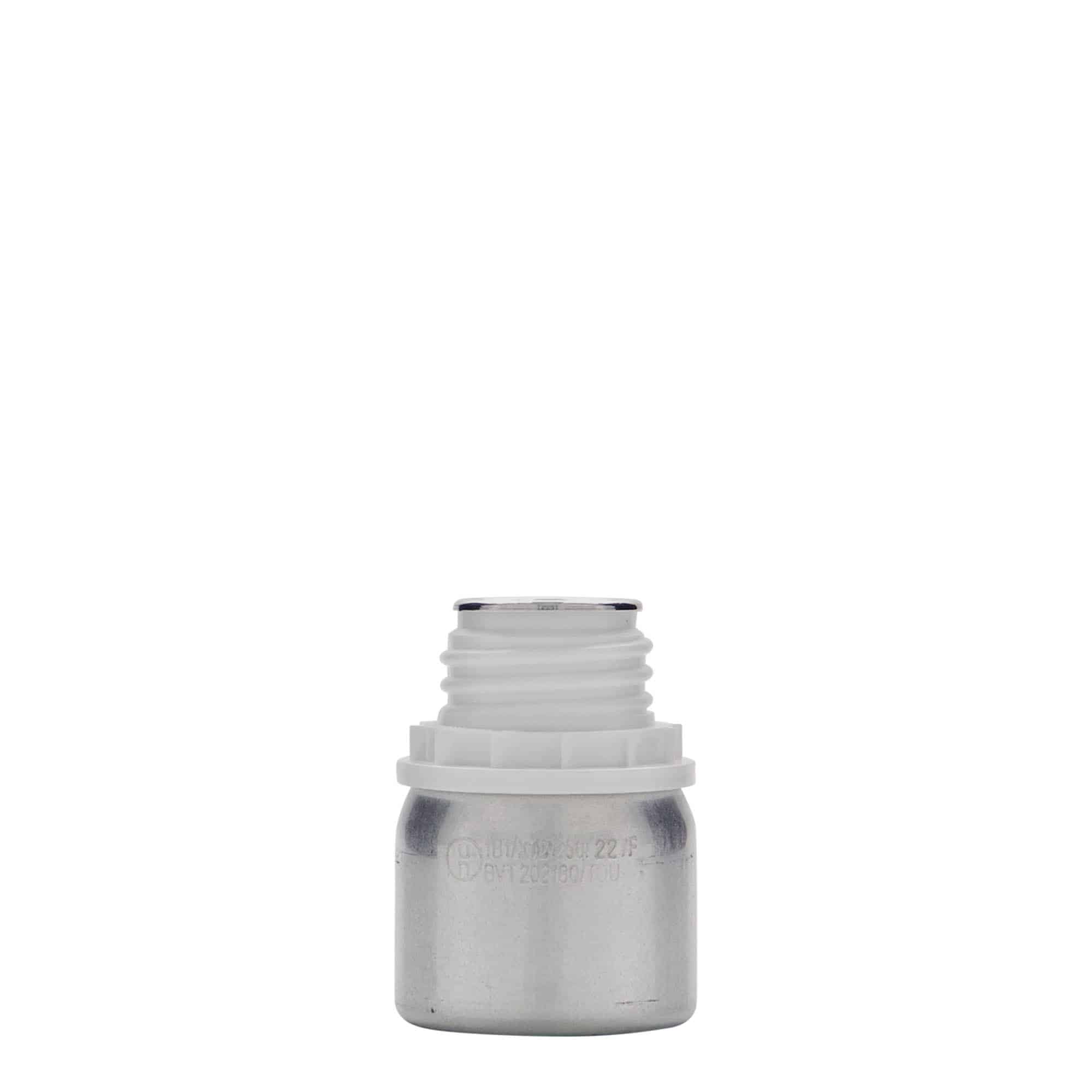 Aluminium fles, 50 ml, metaal, zilver, monding: DIN 32