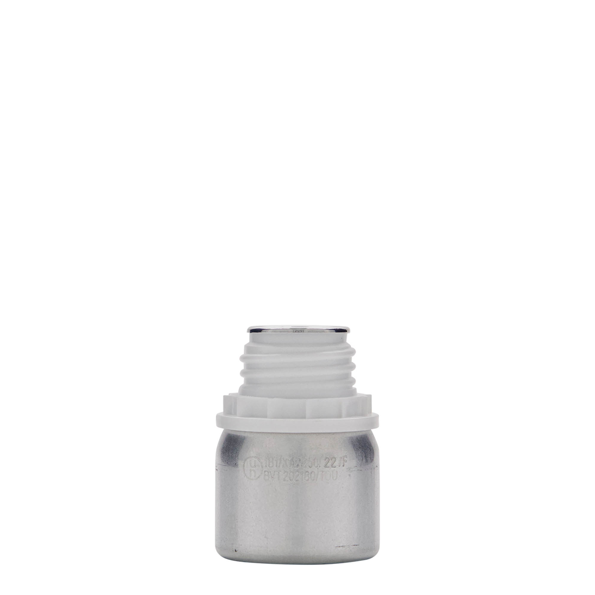 50 ml aluminiumfles, metaal, zilver, opening: DIN 32
