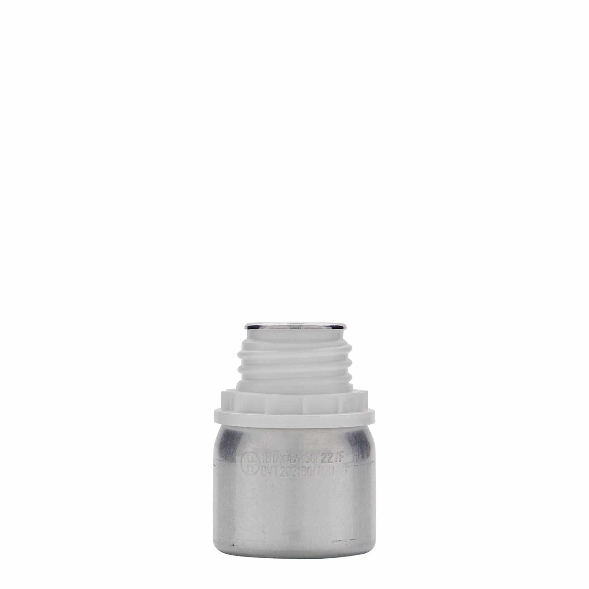 50 ml aluminiumfles, metaal, zilver, opening: DIN 32