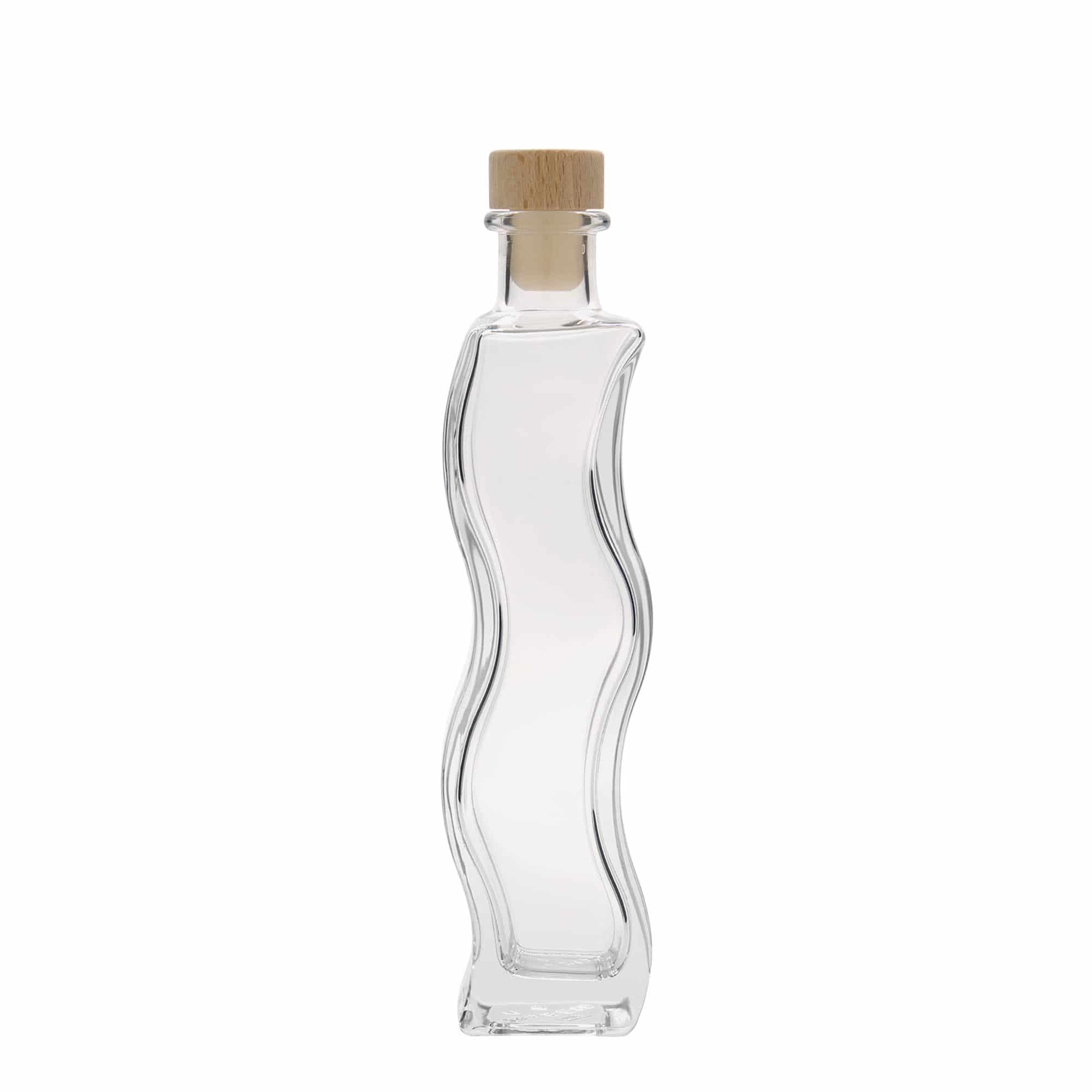 200 ml glazen fles 'Welle', vierkant, opening: kurk