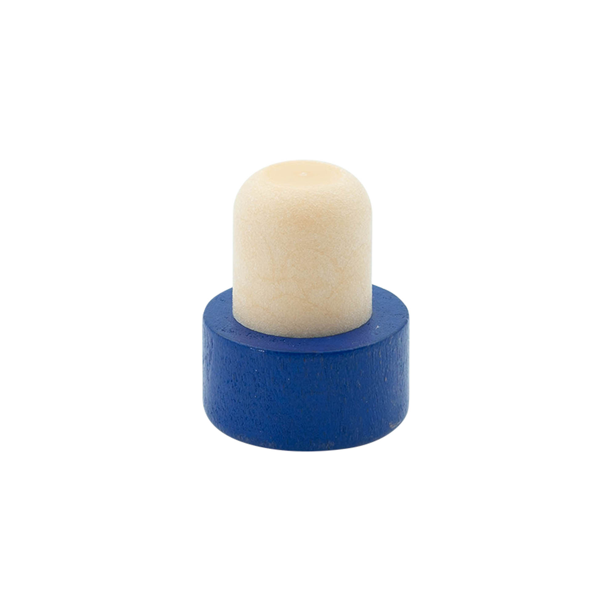 Handgreepkurk 19 mm, hout/kunststof, blauw, voor monding: kurk