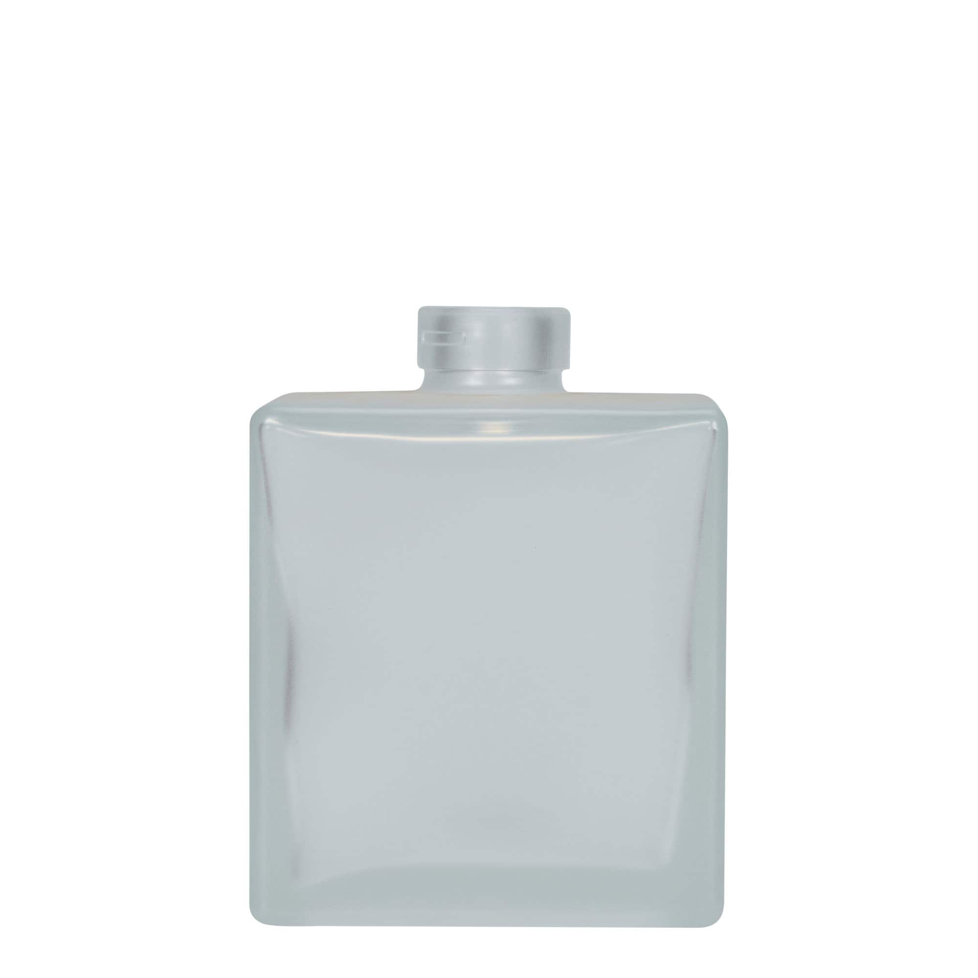 Glazen fles 'Cube', 500 ml, vierkant, gematteerd, monding: kurk Glazen fles 'Cube', 500 ml, vierkant, gematteerd, monding: kurk