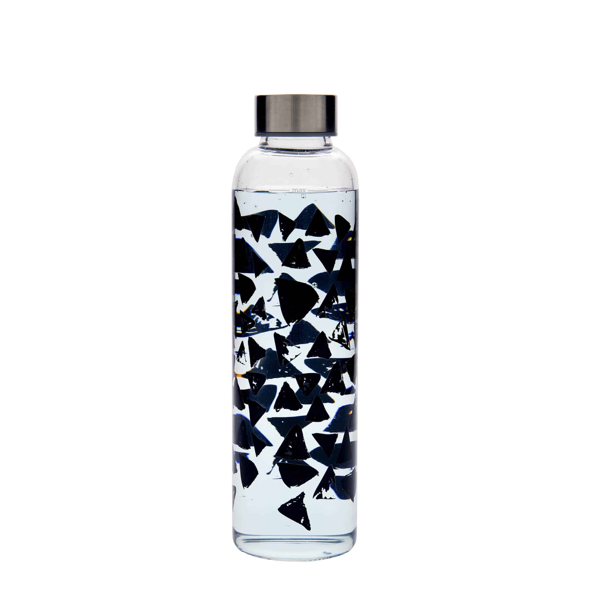 Drinkfles 'Perseus', 500 ml, motief: Zwarte driehoeken, monding: schroefsluiting