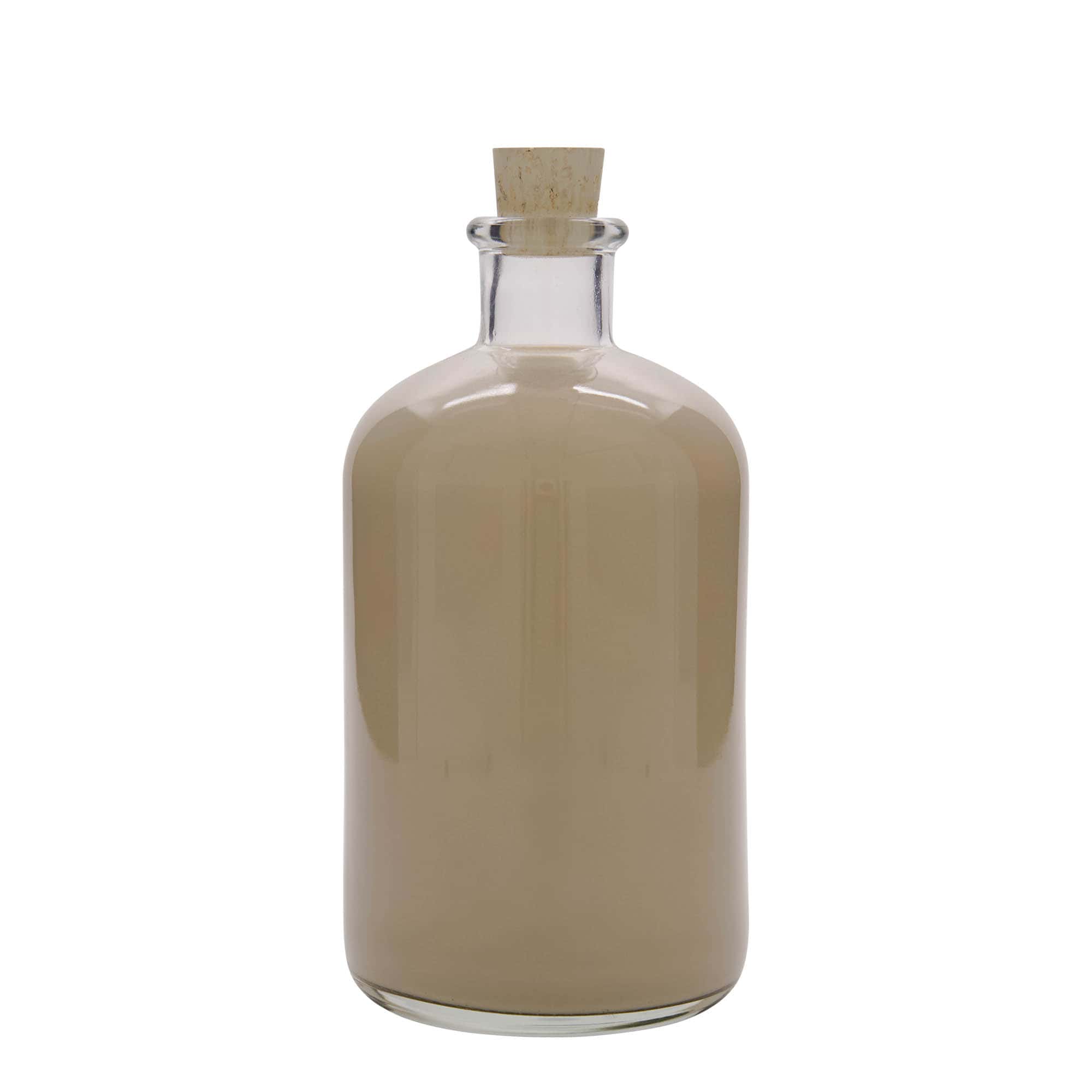 1.000 ml glazen apothekersfles, opening: kurk