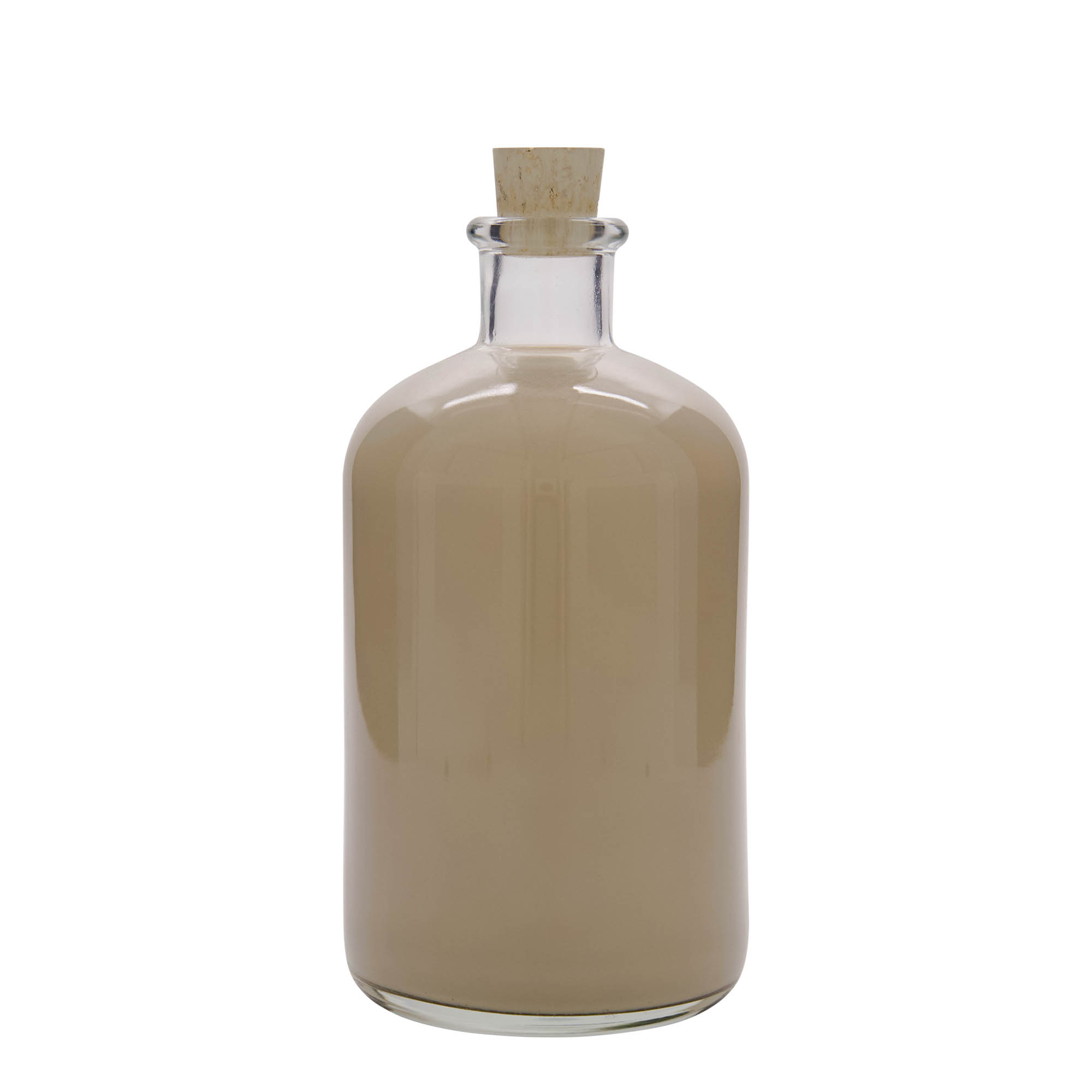 1.000 ml glazen apothekersfles, opening: kurk