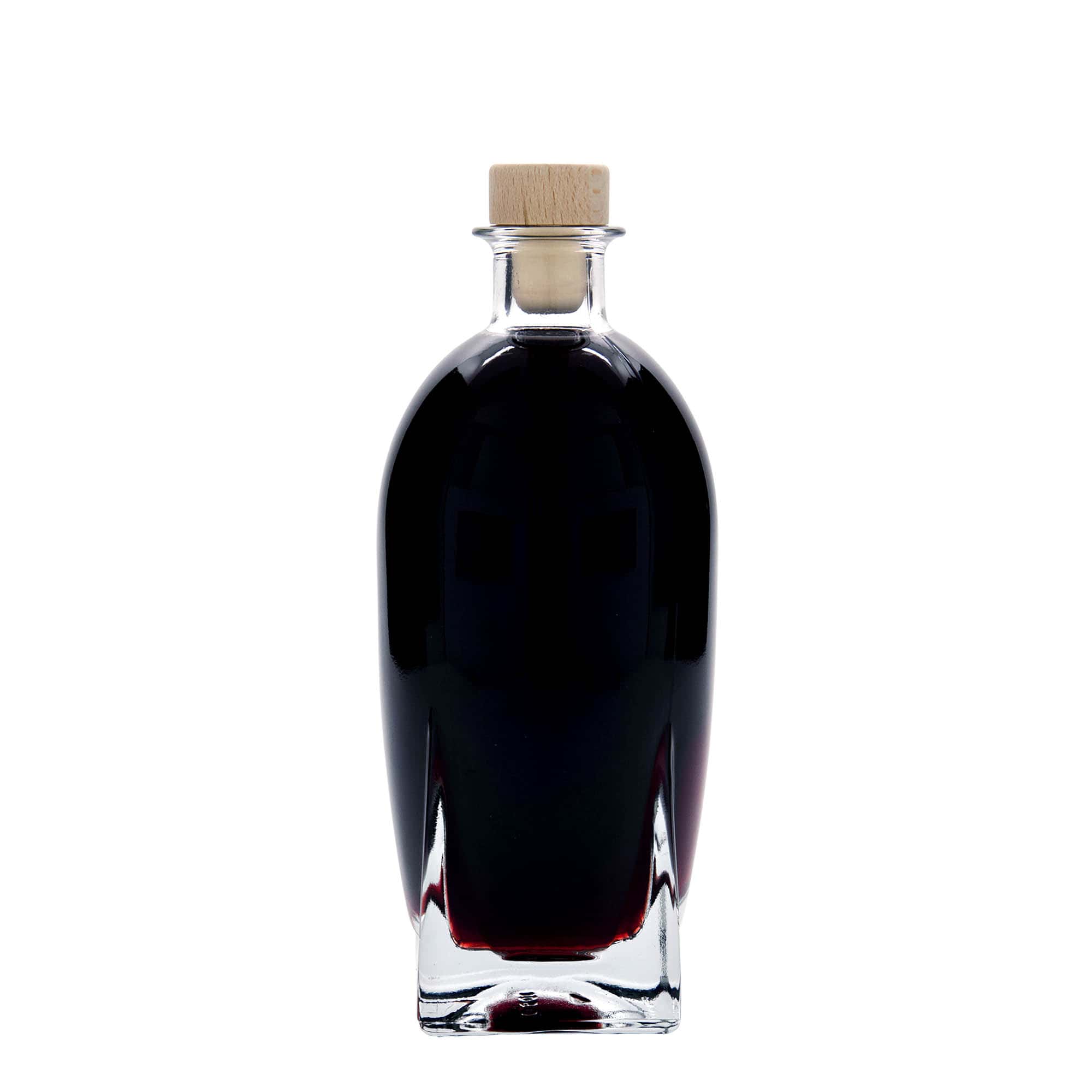 Glazen fles 'Golf', 500 ml, vierkant, monding: kurk