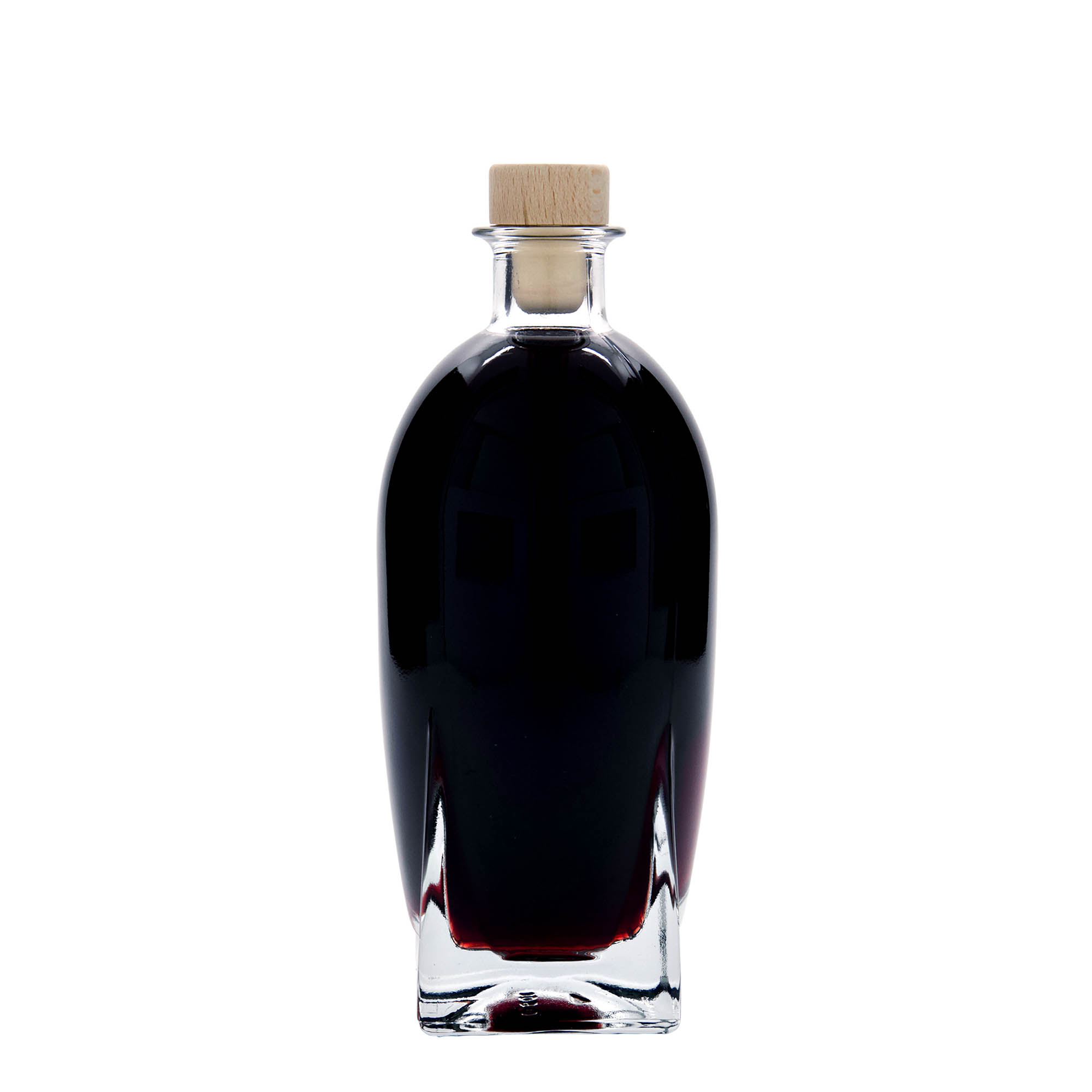 500 ml glazen fles 'Zino', vierkant, hals: kurk 500 ml glazen fles 'Zino', vierkant, hals: kurk