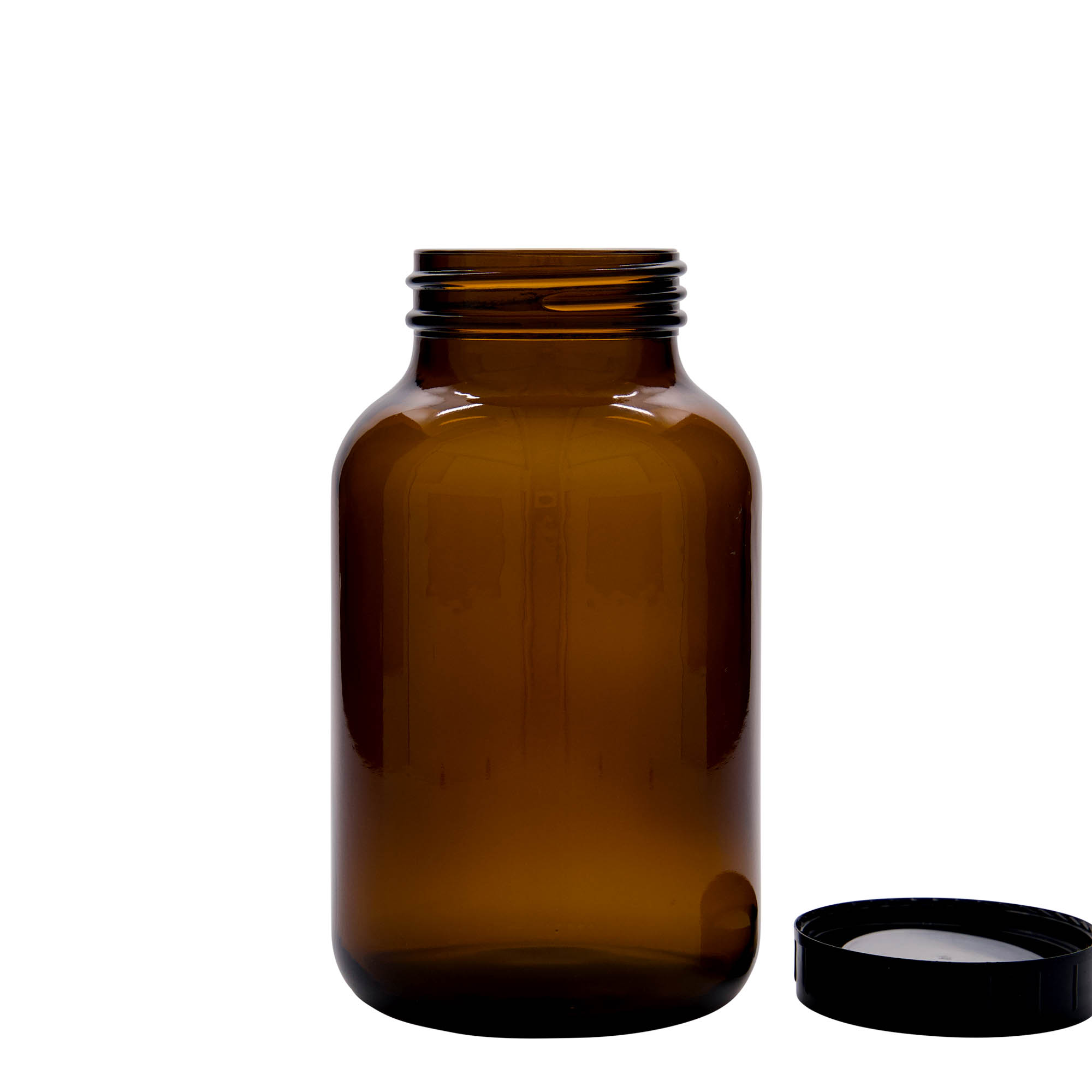1.000 ml wijdehalsglas, bruin, opening: DIN 68 1.000 ml wijdehalsglas, bruin, opening: DIN 68