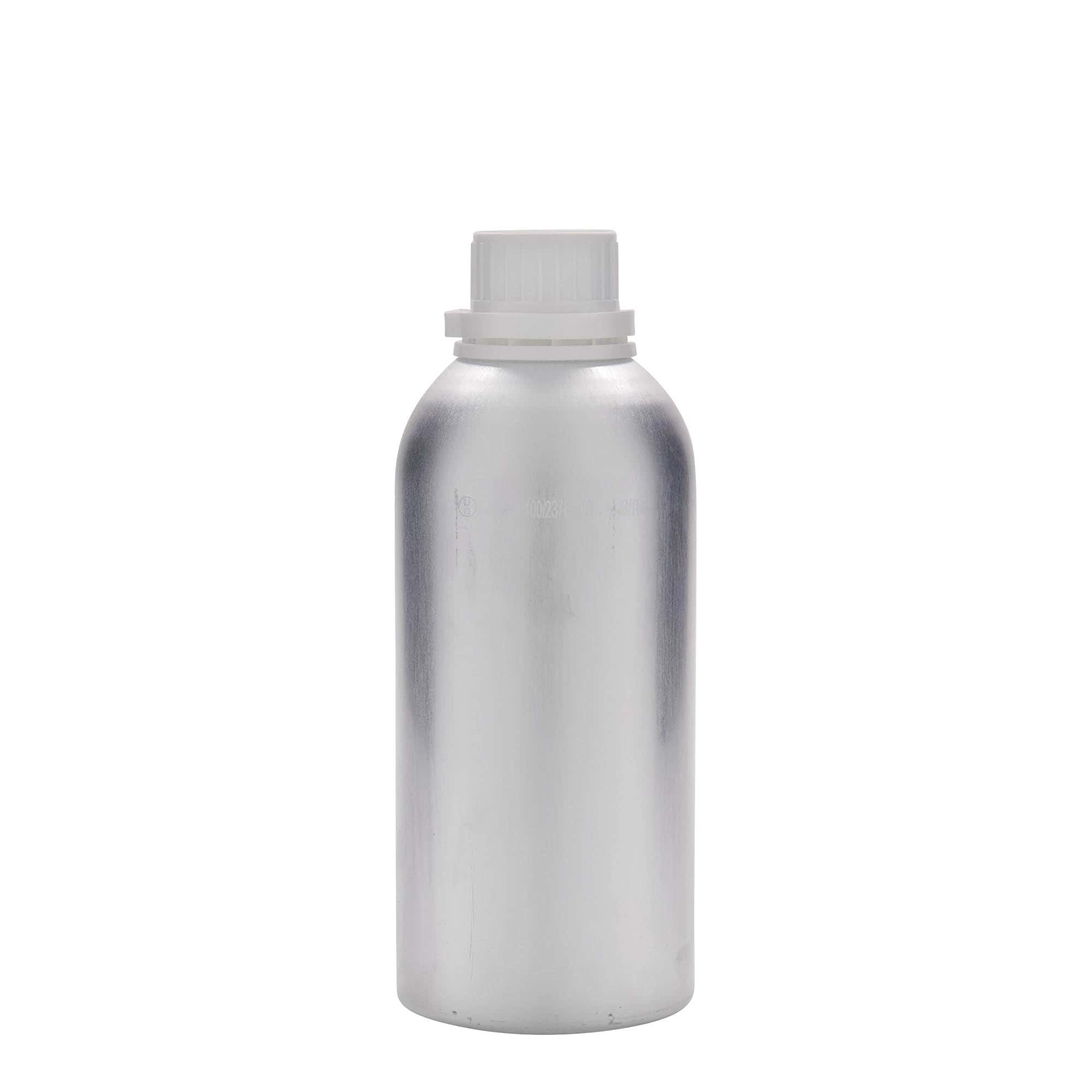 625 ml aluminiumfles, metaal, zilver, opening: DIN 32