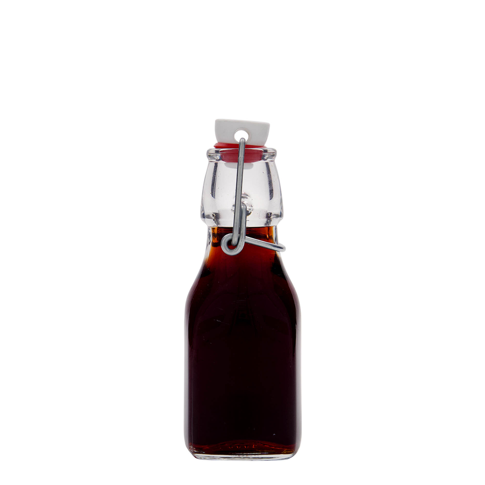 125 ml glazen fles 'Swing', vierkant, opening: beugelsluiting 125 ml glazen fles 'Swing', vierkant, opening: beugelsluiting