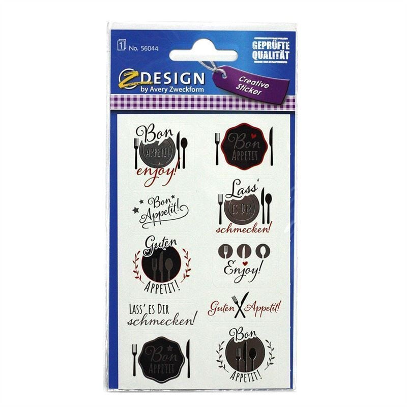 Zweckform Sticker 'Eet smakelijk', papier, meerkleurig