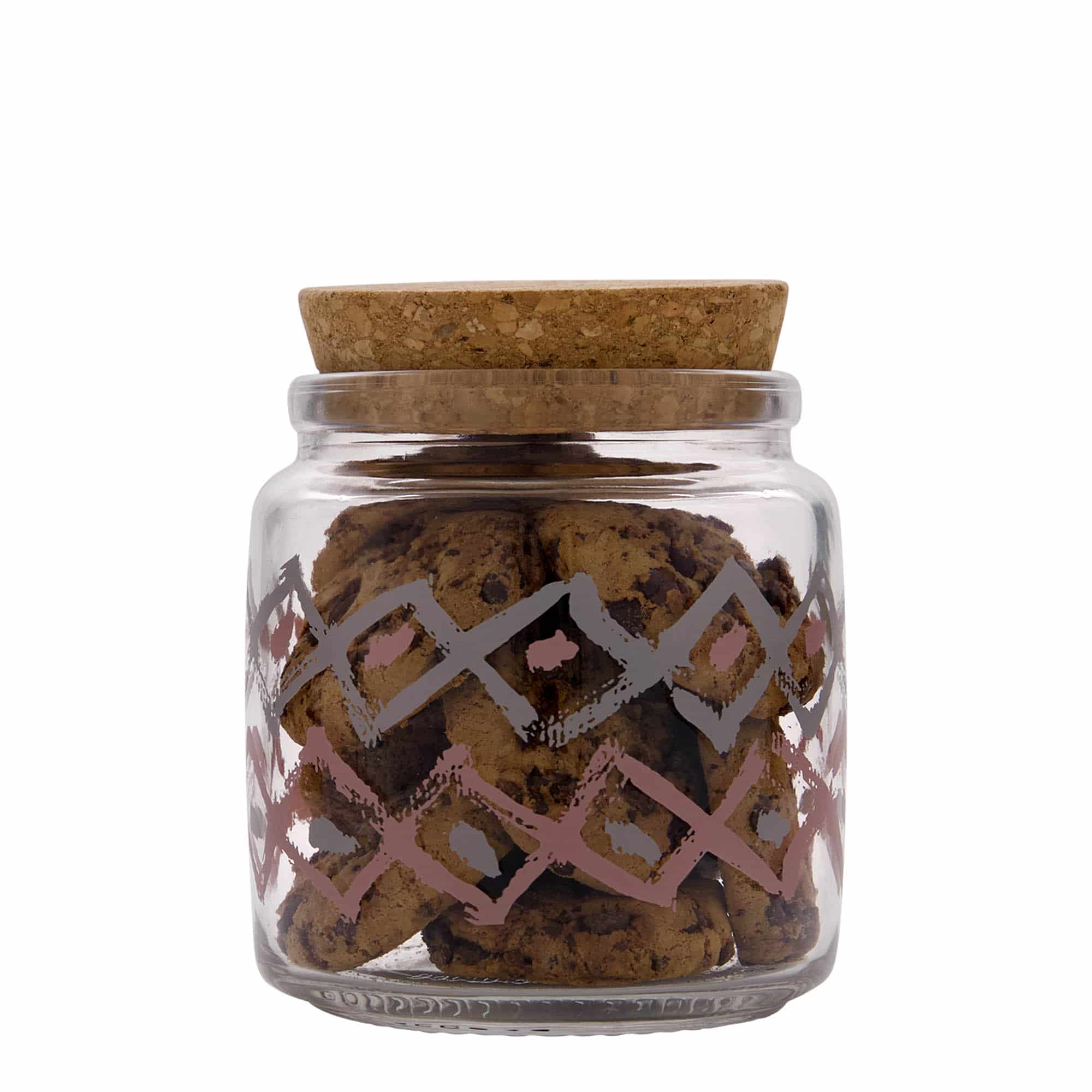 750 ml kurkglas 'Giara', motief: Manolibera rosa, monding: kurk