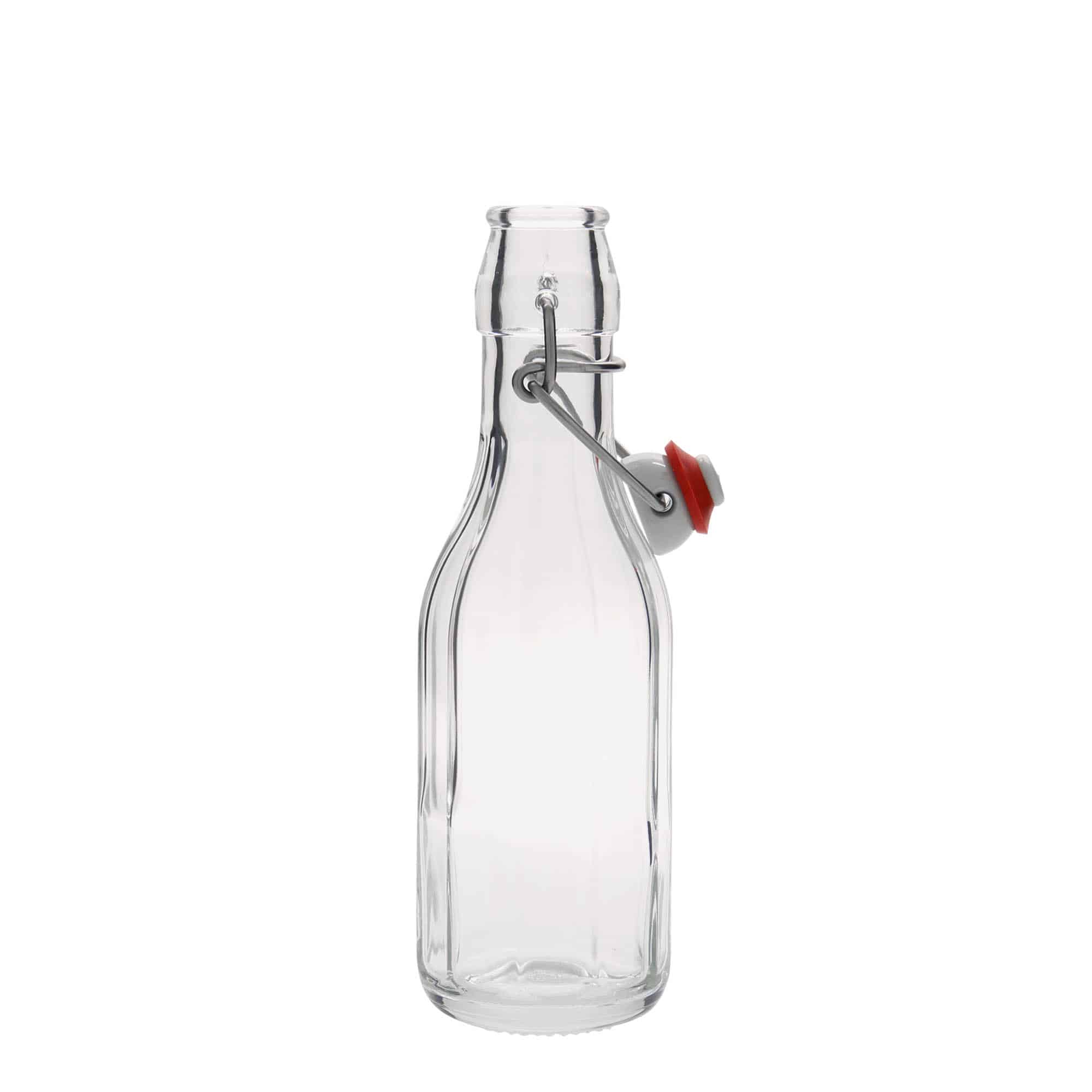 Glazen fles 'Bravo', 250 ml, tienhoekig, monding: beugelsluiting Glazen fles 'Bravo', 250 ml, tienhoekig, monding: beugelsluiting