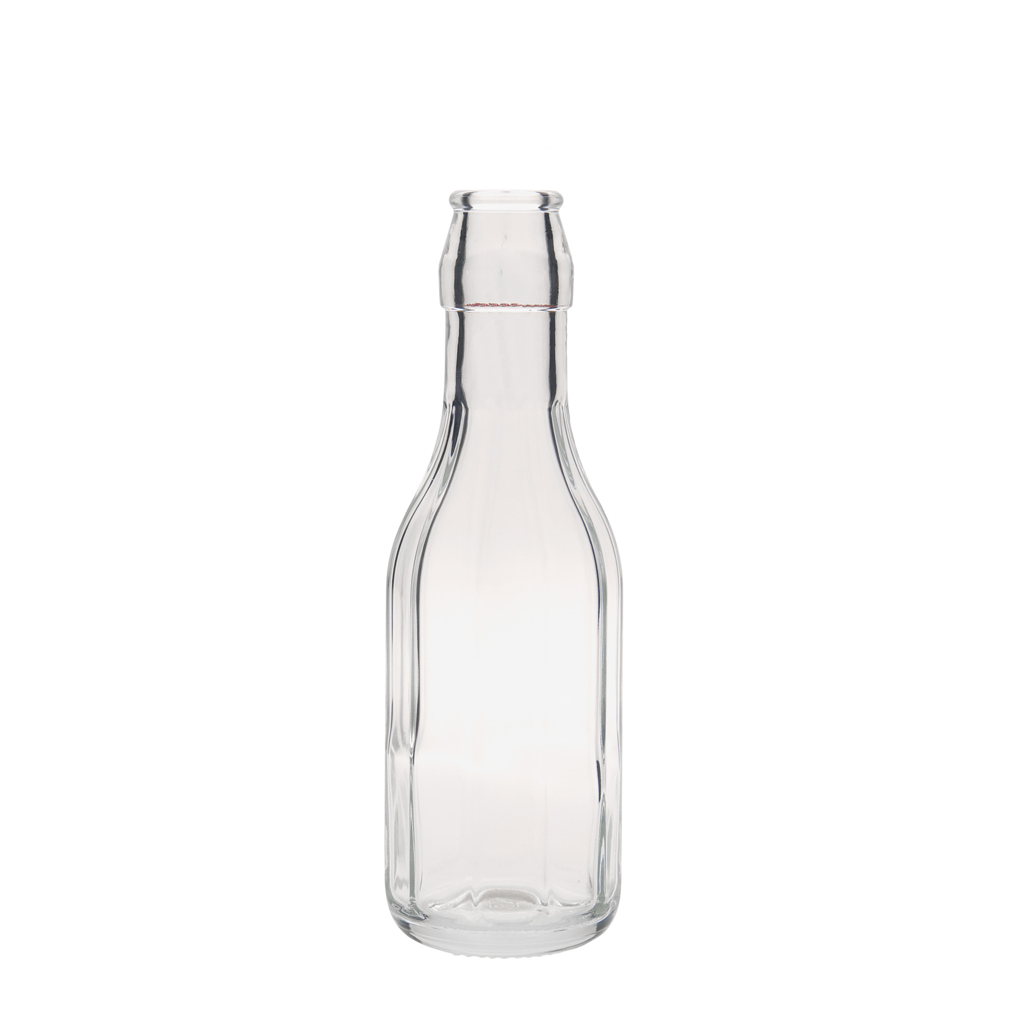 250 ml glazen fles 'Bravo', tienhoekig, opening: beugelsluiting 250 ml glazen fles 'Bravo', tienhoekig, opening: beugelsluiting