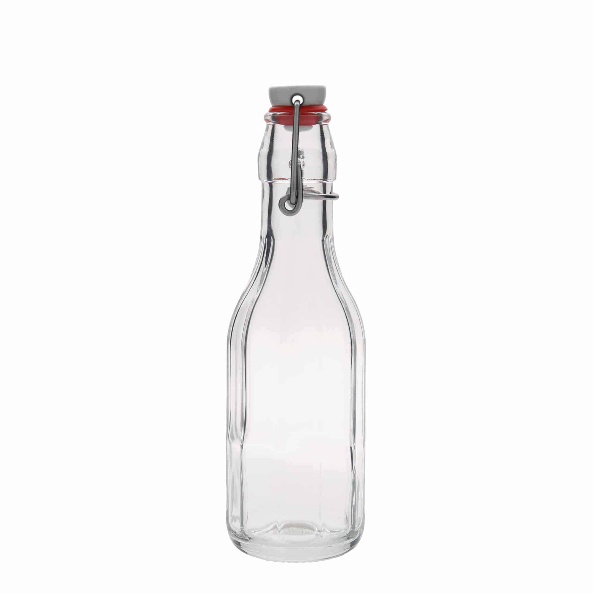 250 ml glazen fles 'Bravo', tienhoekig, opening: beugelsluiting