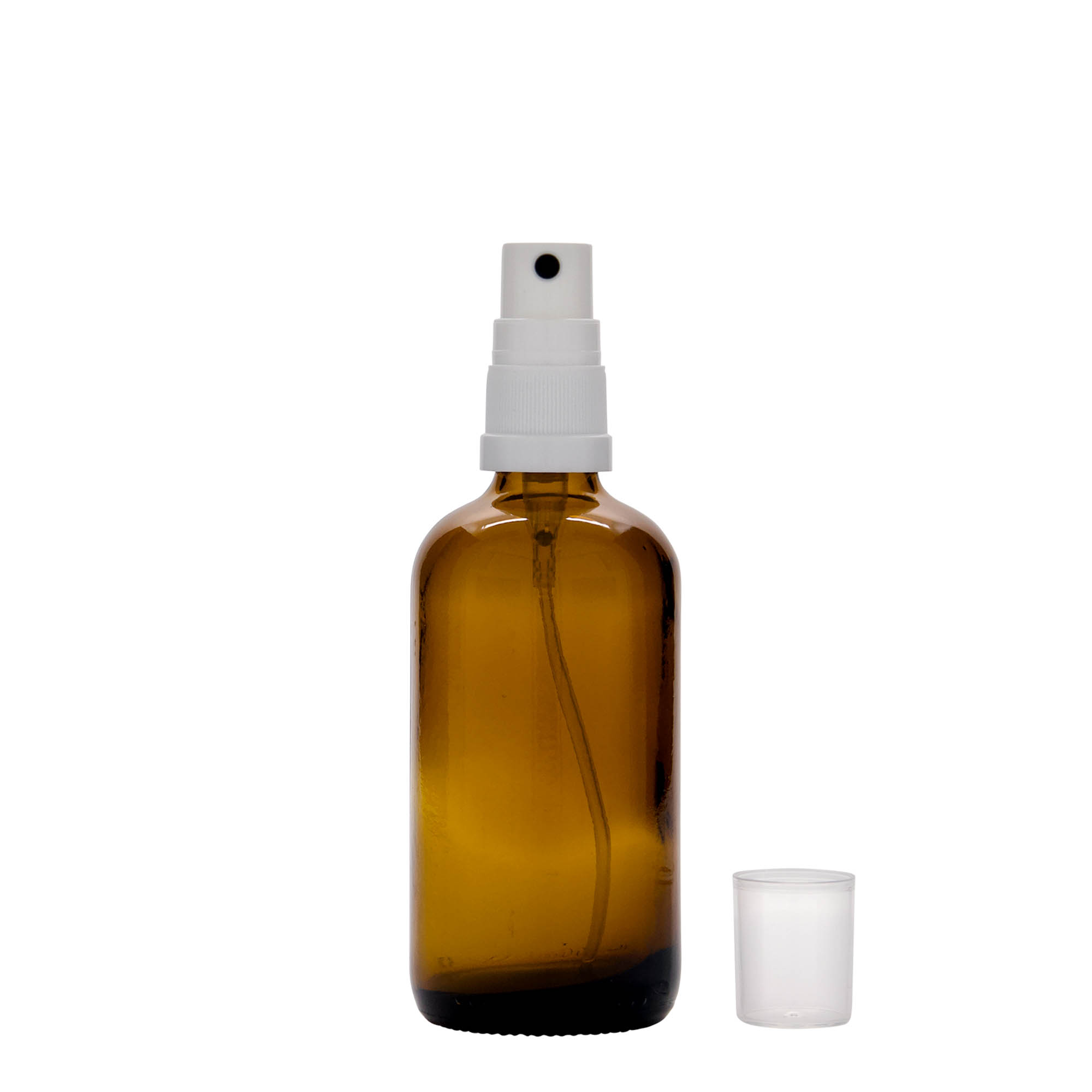 100 ml spuitfles medicijn, glas, bruin, opening: DIN 18